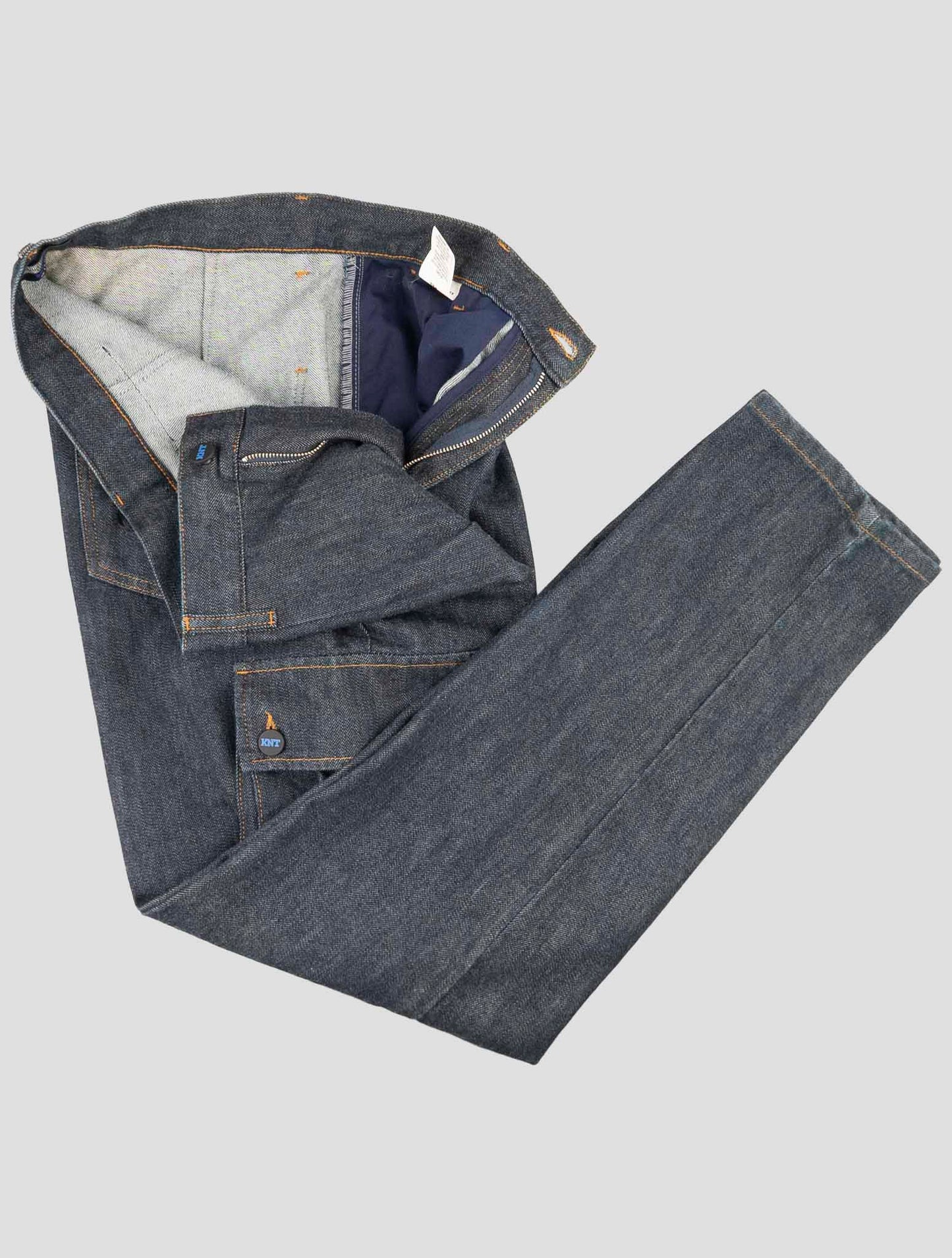 Kiton Knt Blue Cotton Pe Cargo Jeans