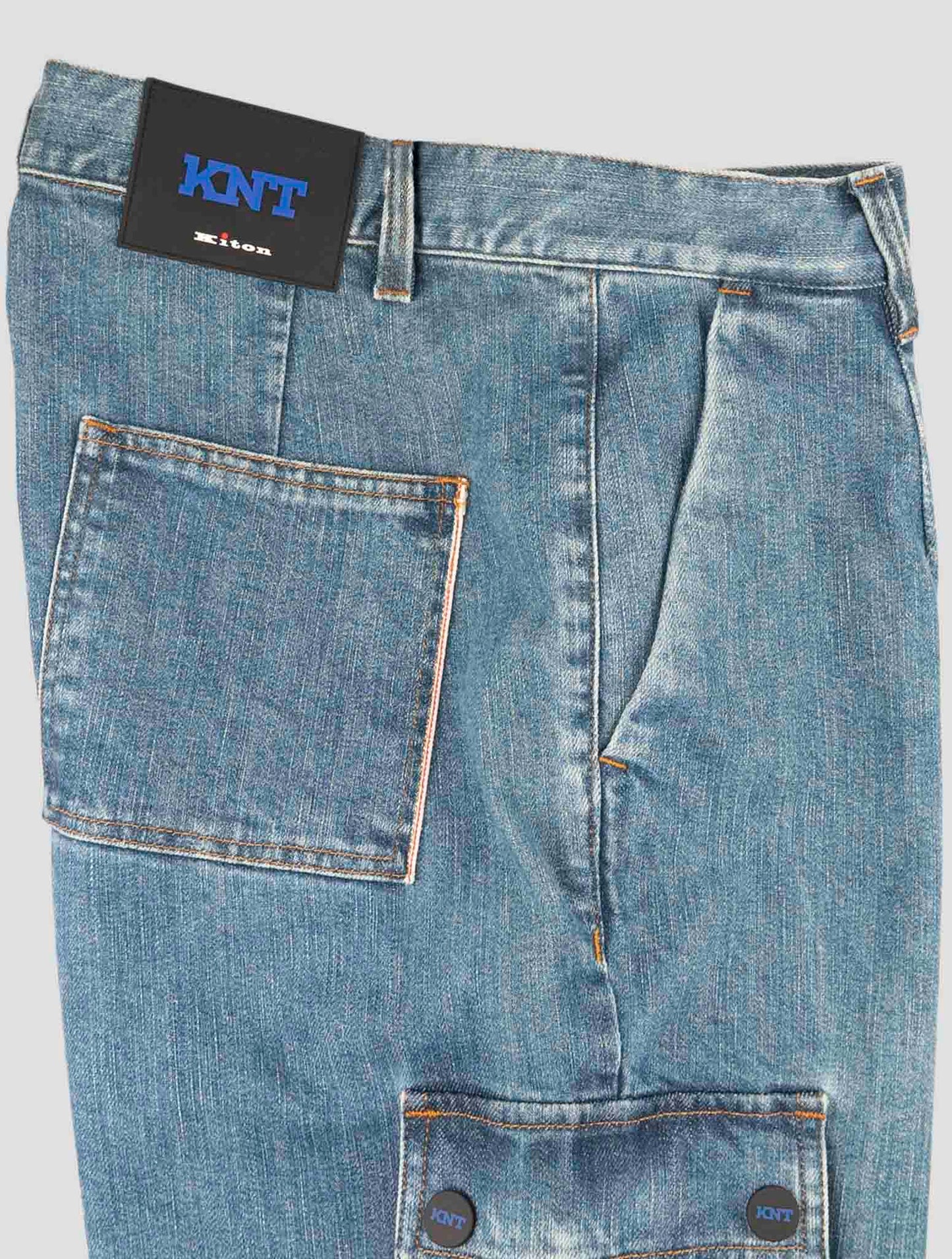 Kiton Knt Denim Cotton Pe Cargo Jeans
