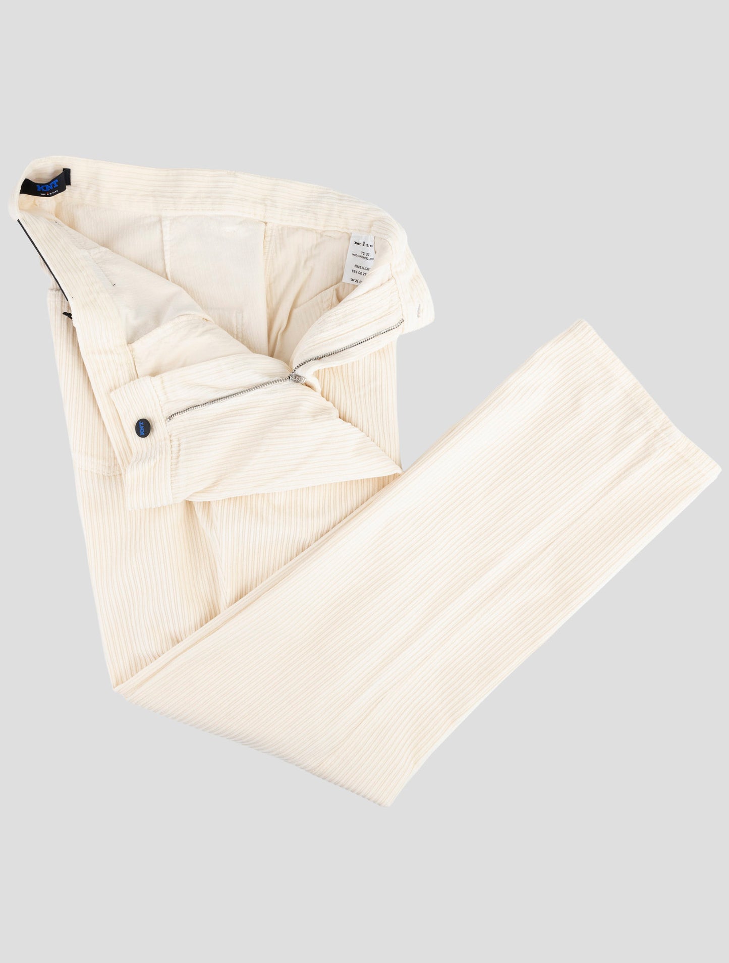 Kiton Knt White Cotton Ea Velvet Pants