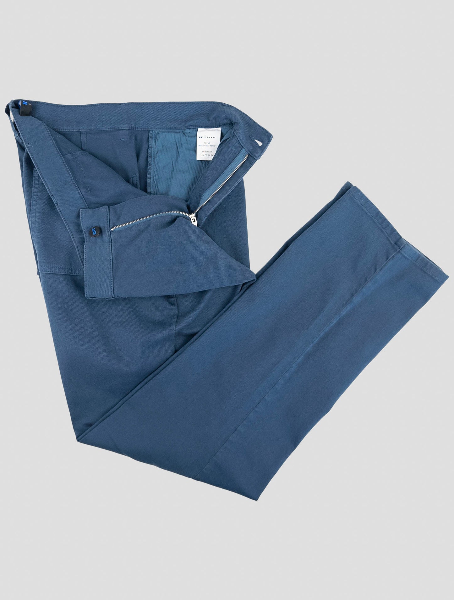 Kiton Knt Blue Cotton Ea Pants