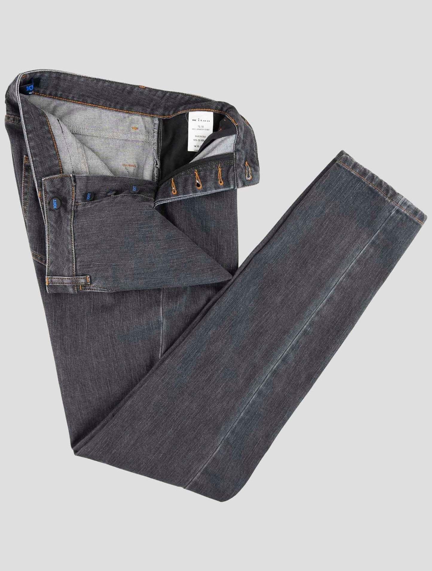 Kiton Knt Gray Cotton Pe Jeans
