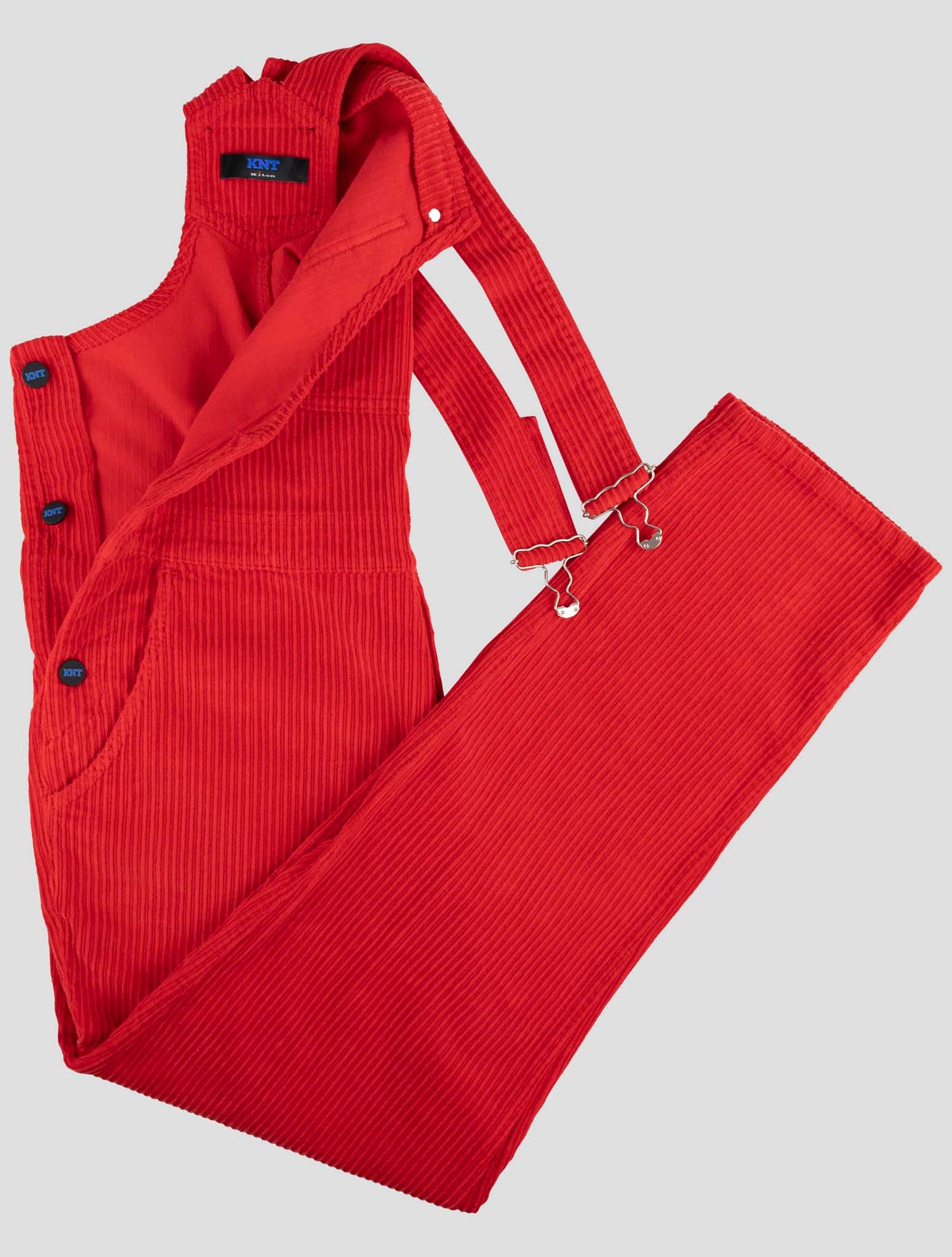 Kiton Knt Red Cotton Ea Velvet Salopette