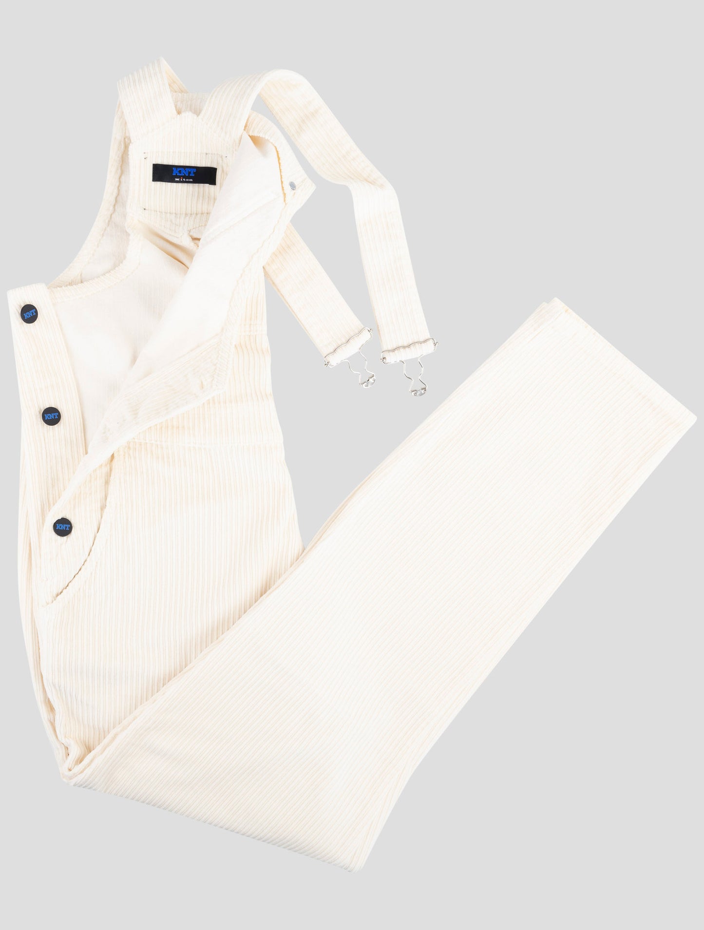 Kiton Knt White Cotton Ea Velvet Salopette