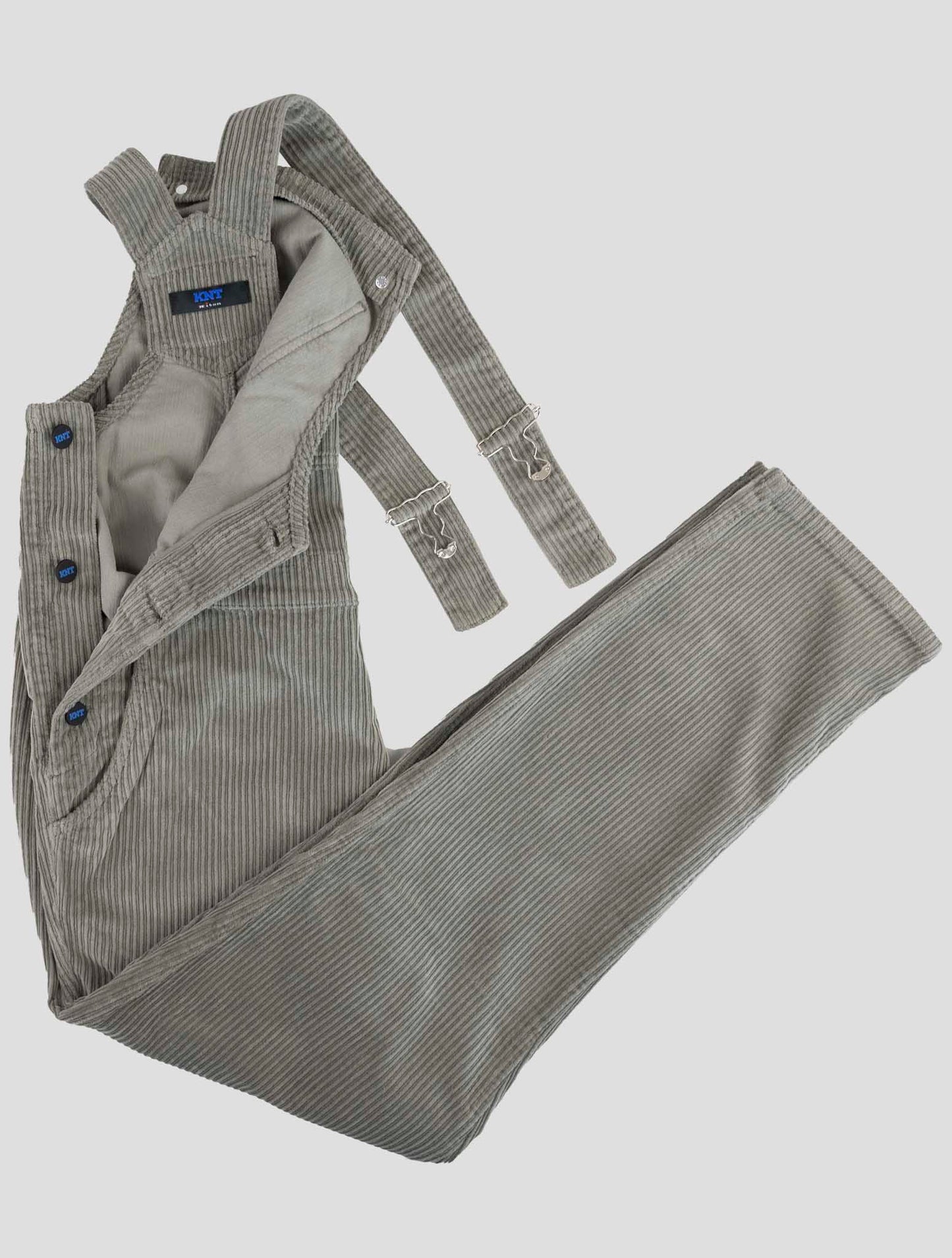 Kiton Knt Gray Cotton Ea Velvet Salopette