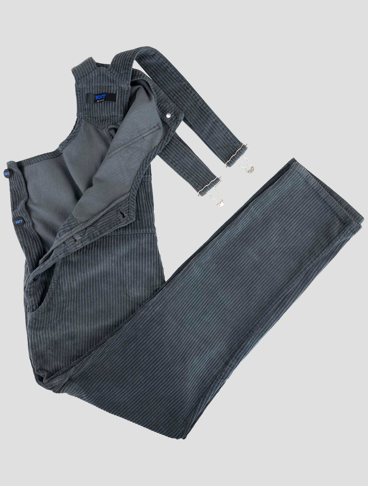 Kiton Knt Gray Cotton Ea Velvet Salopette