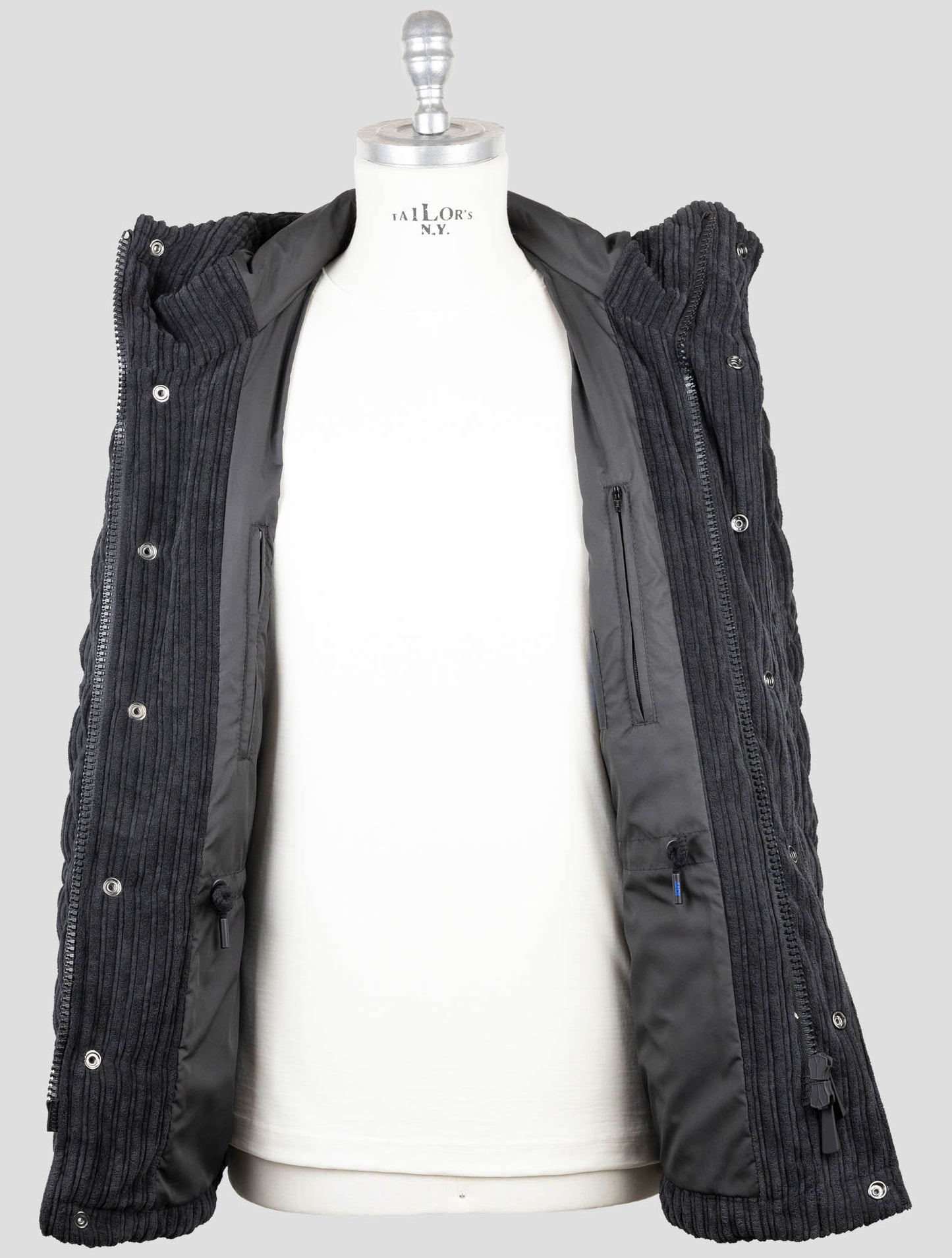 Kiton Knt Black Pl Velvet Coat