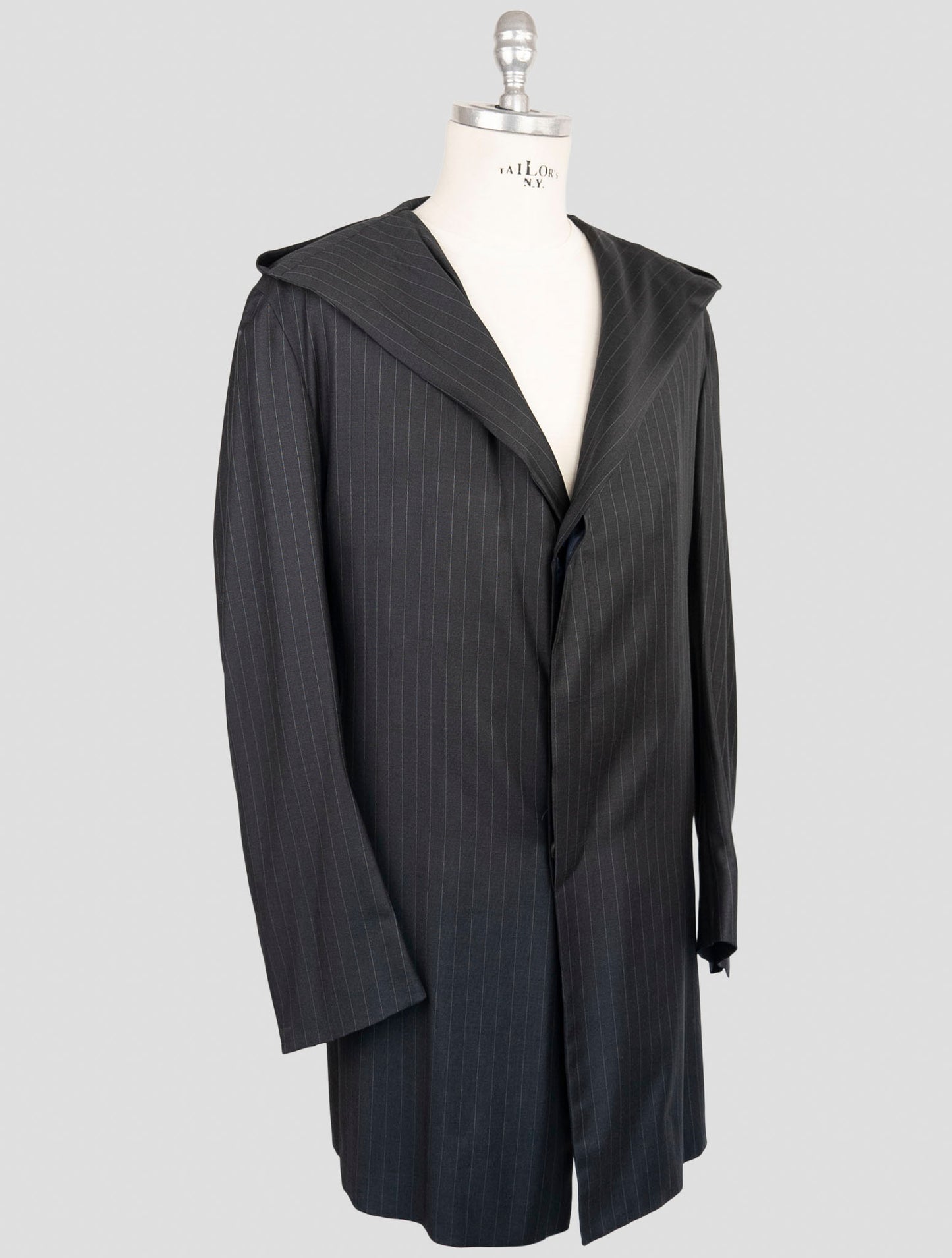 Kiton Knt Gray Virgin Wool Overcoat