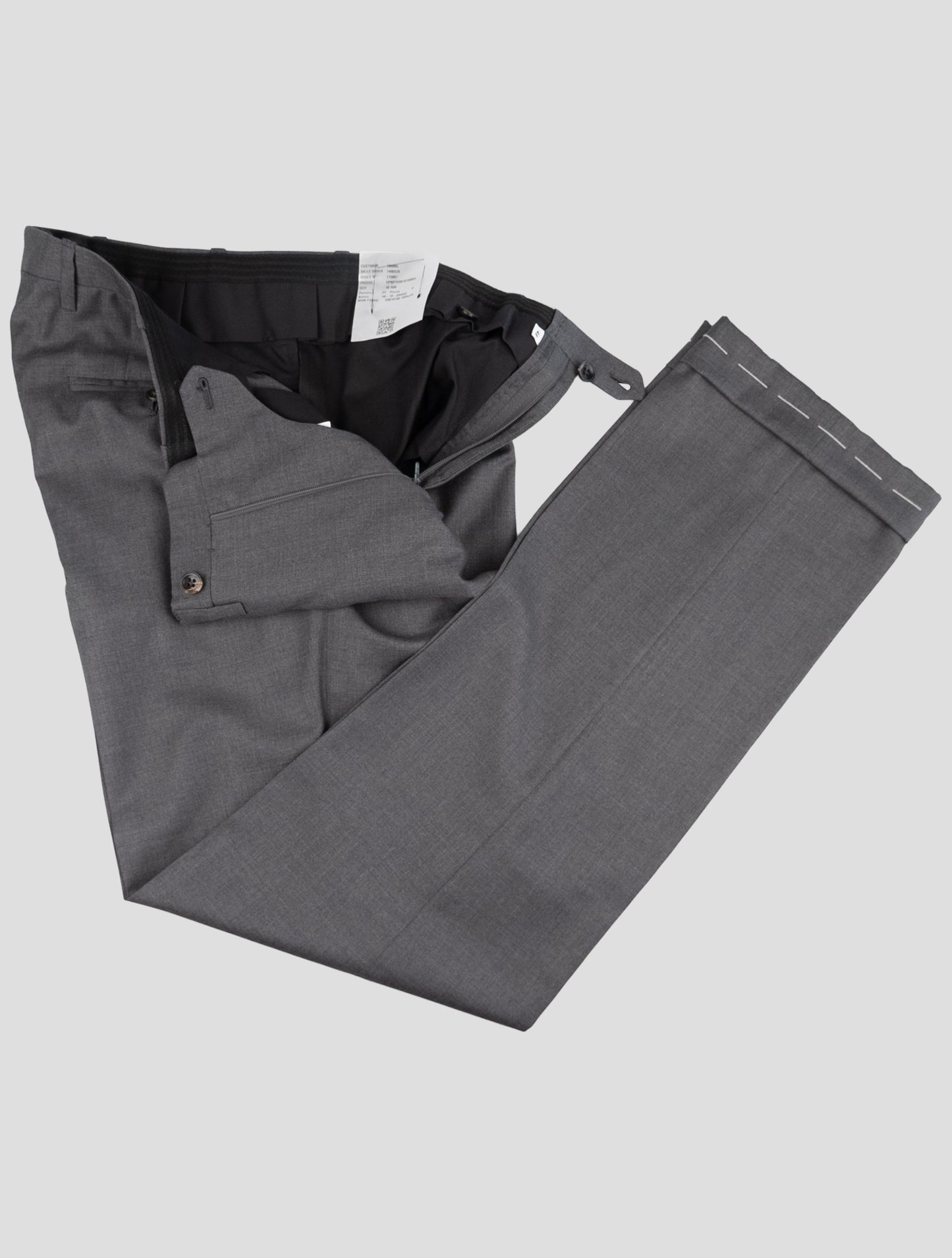 Kiton Gray Wool Dress Pants