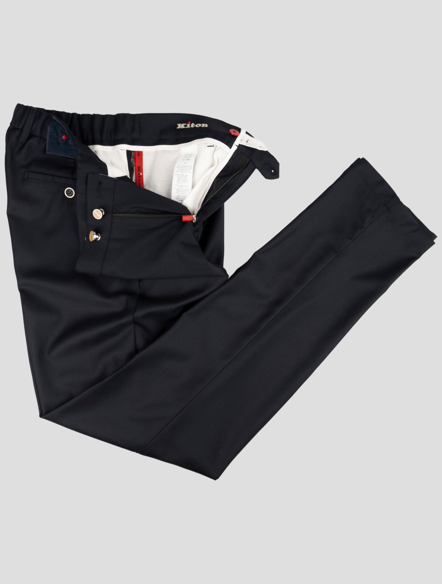 Kiton Blue Virgin Wool Pants