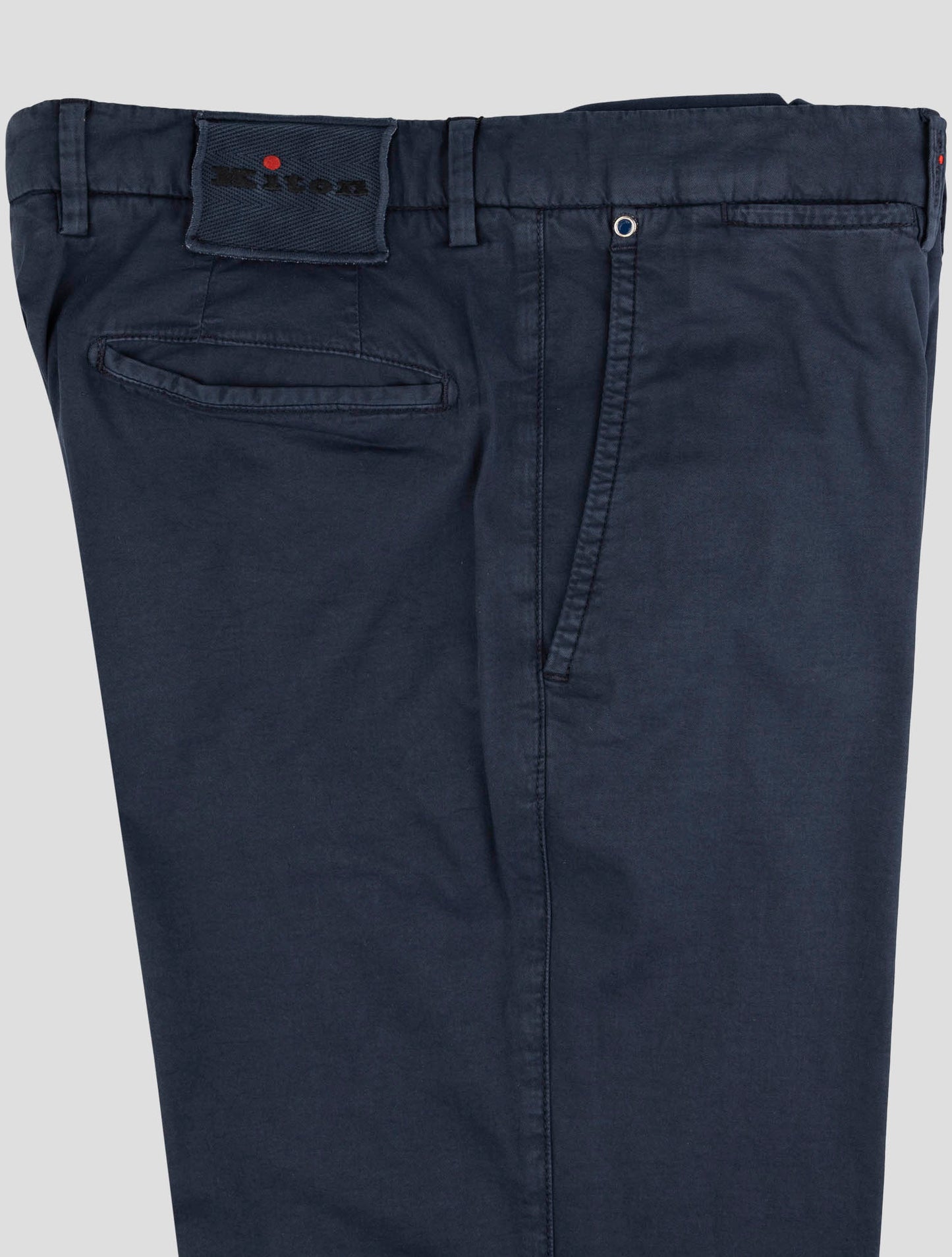 Kiton Blue Cotton Silk Ea Pants
