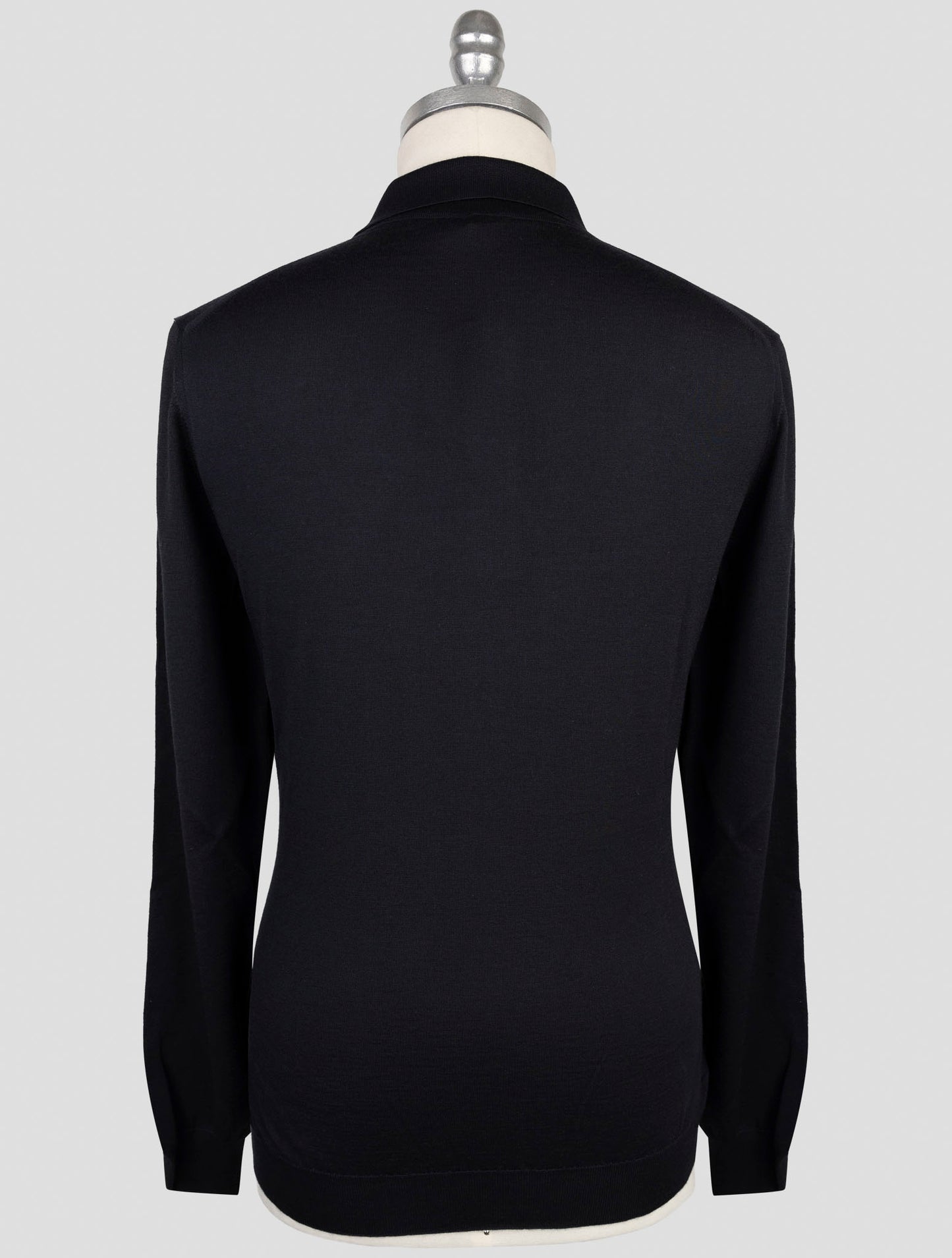 Kiton Black Cashmere SilK Sweater Polo