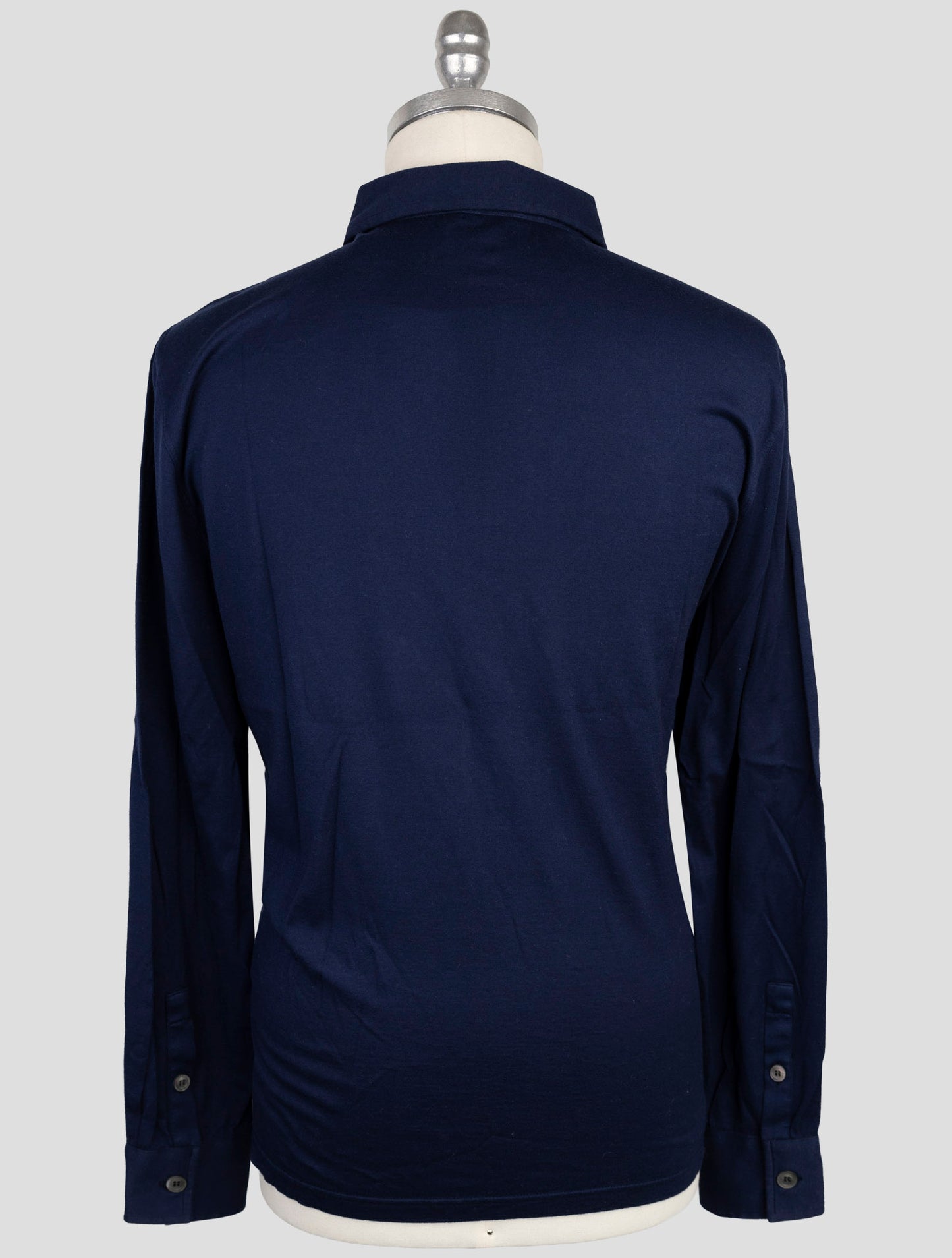Kiton Blue Cotton Cashmere Sweater Polo