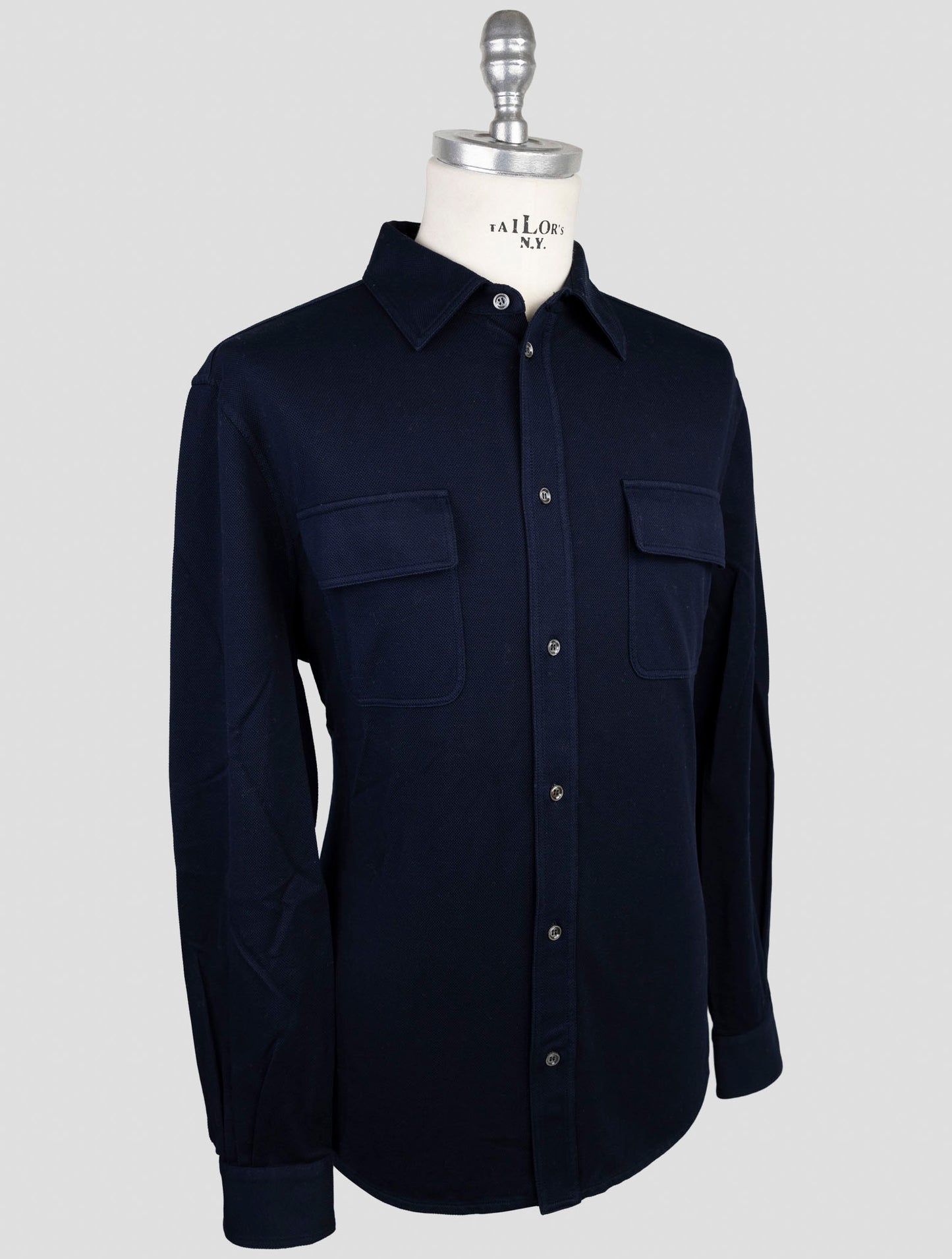 Kiton Blue Cotton Ea Shirt
