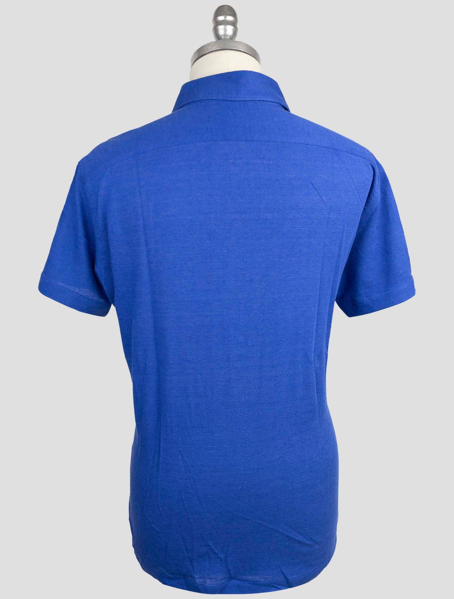 Kiton Blue Linen Cotton Polo