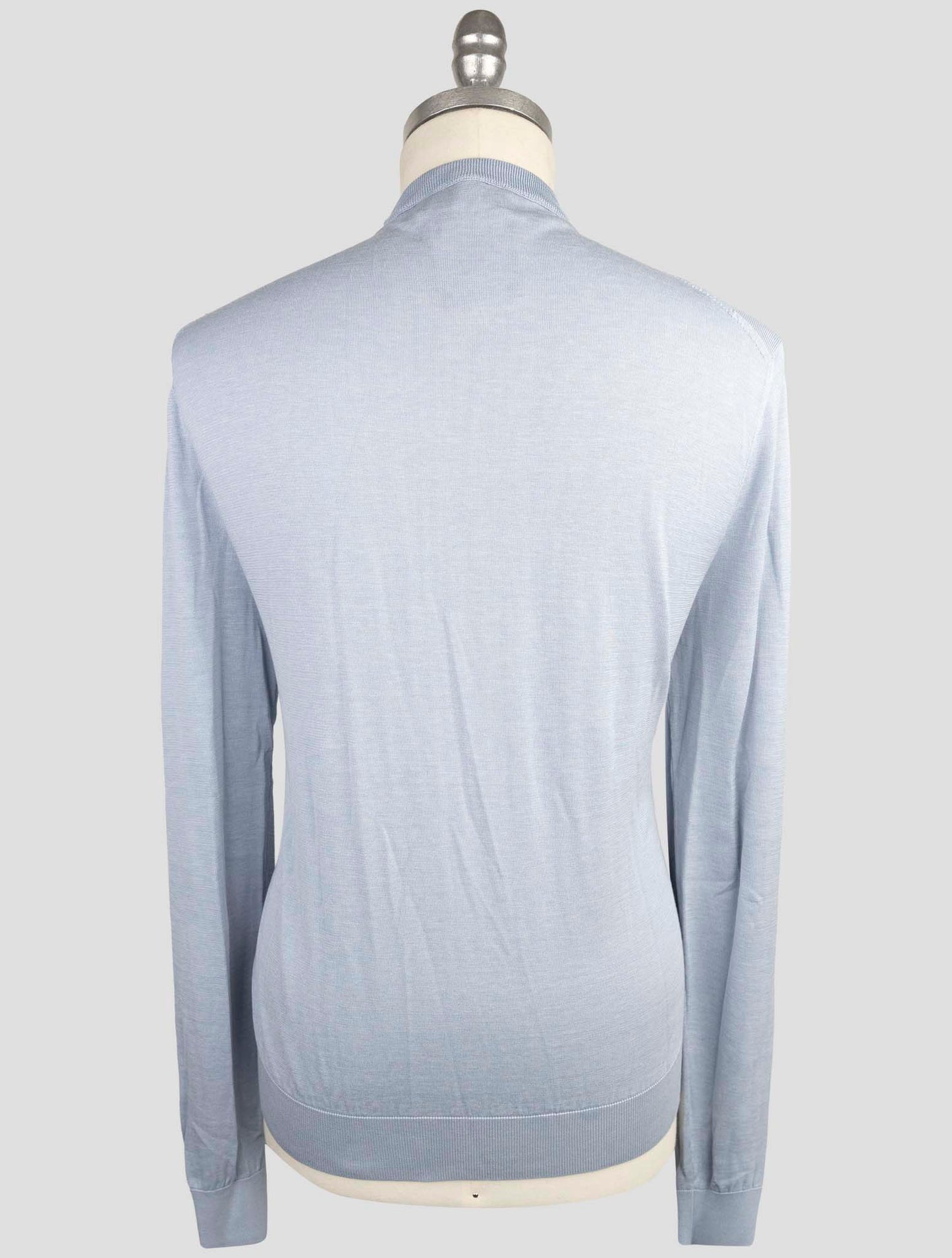 Kiton Light Blue Silk Cotton Sweater