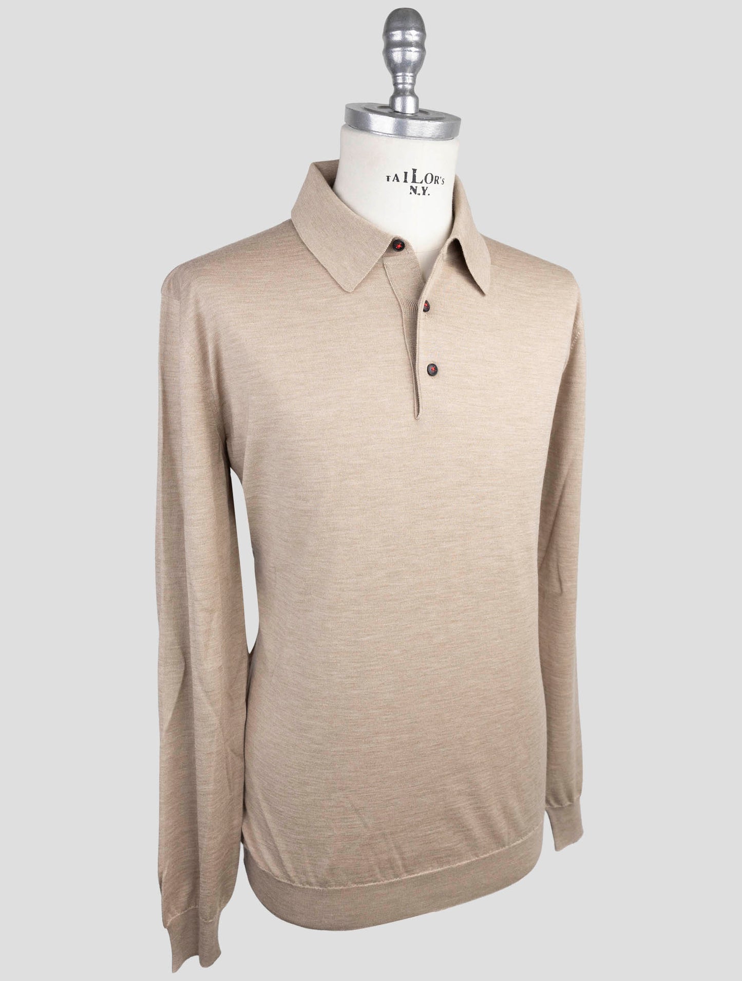 Kiton Beige Cashmere Silk Sweater Polo
