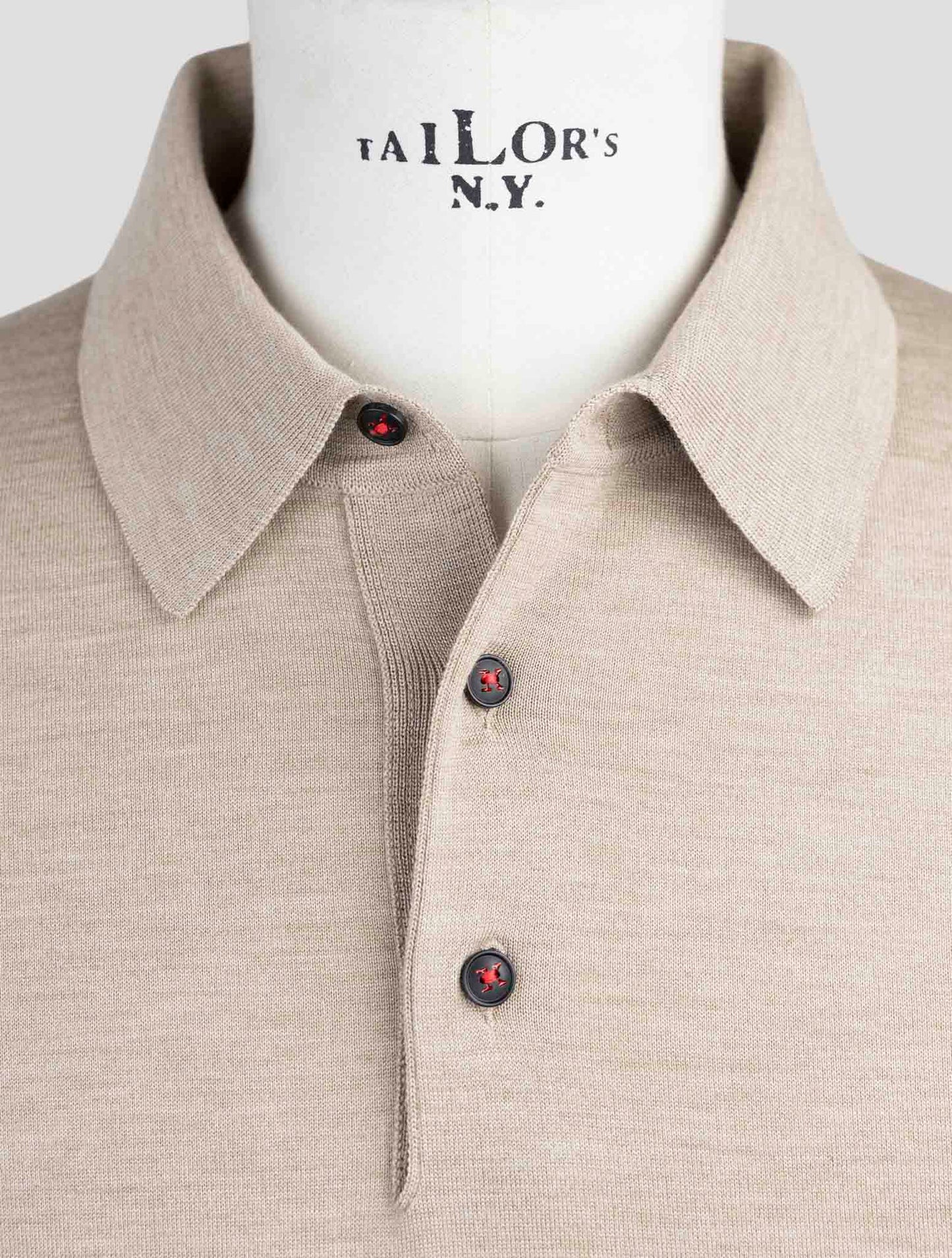 Kiton Beige Cashmere Silk Sweater Polo