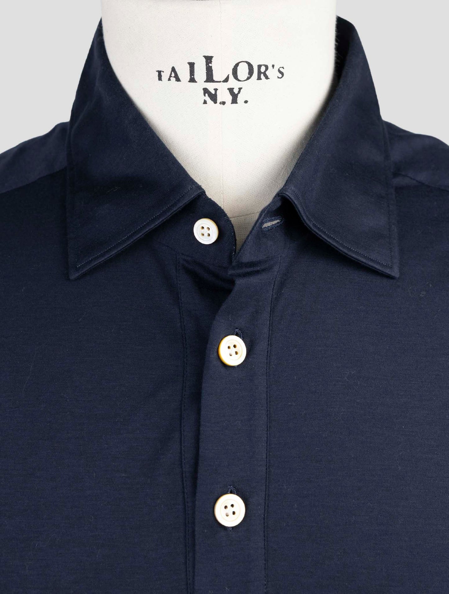Kiton Blue Cotton Sweater Polo