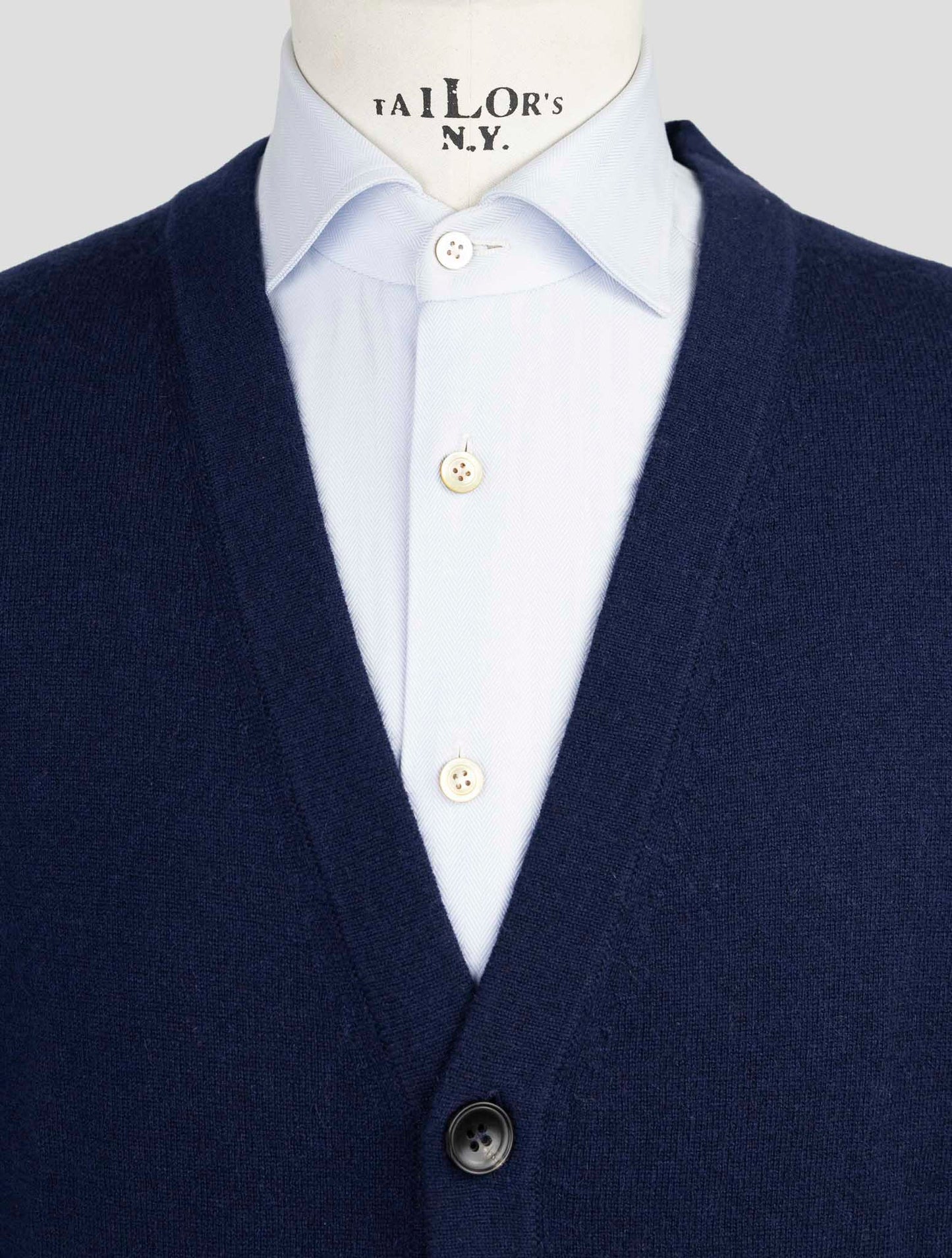 Kiton Blue Cashmere Sweater Cardigan