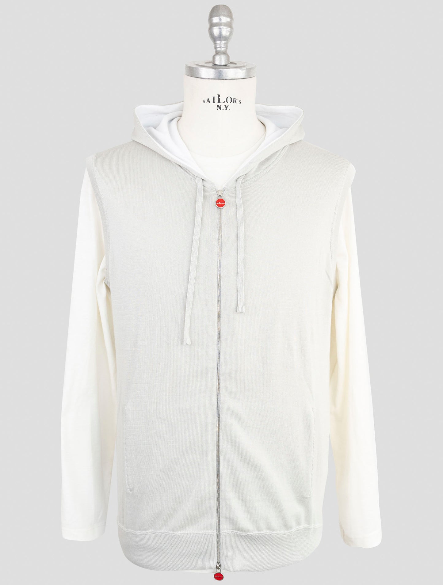 Kiton Gray Cotton Sweater Hoodie