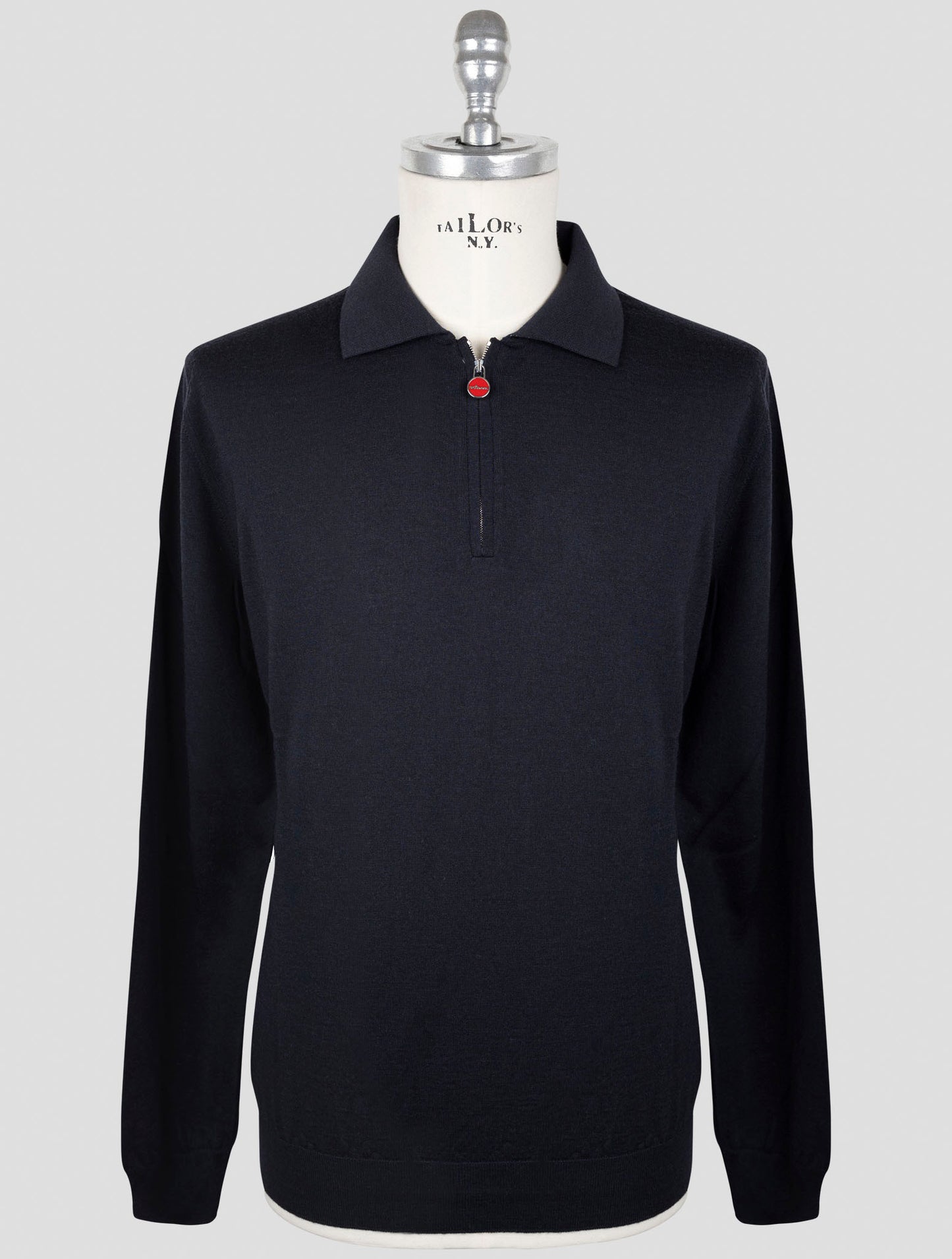 Kiton Blue Wool Sweater Polo