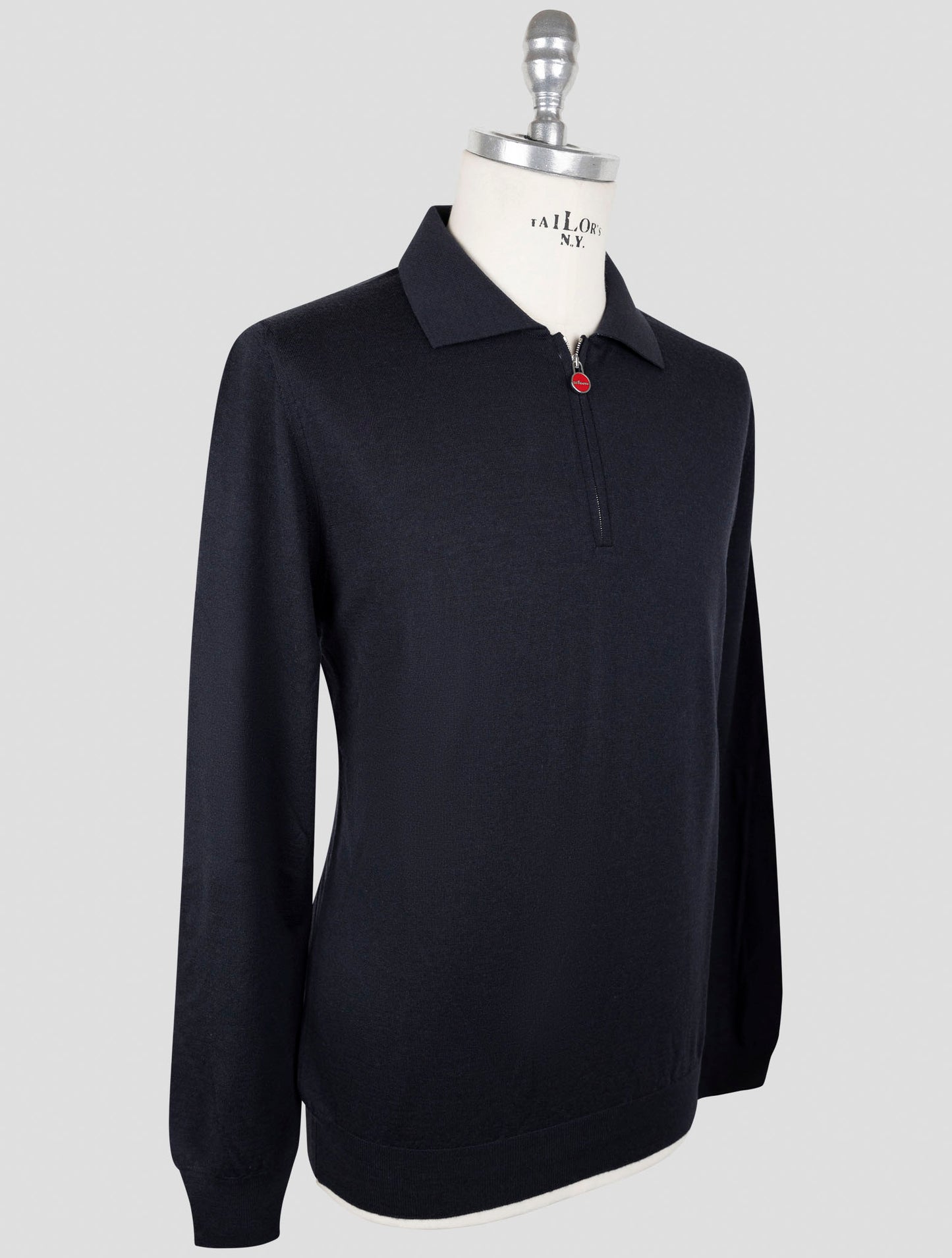 Kiton Blue Wool Sweater Polo