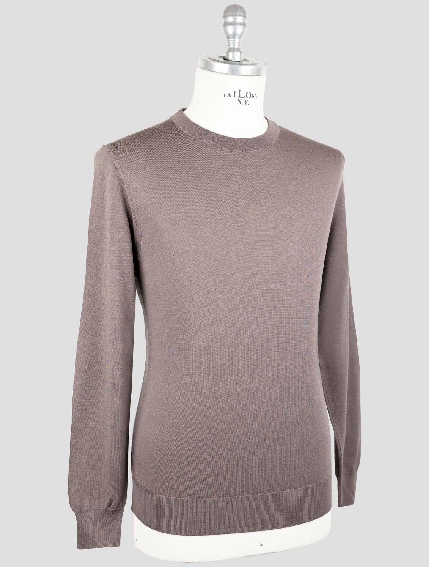 Kiton Brown Wool Sweater Crewneck