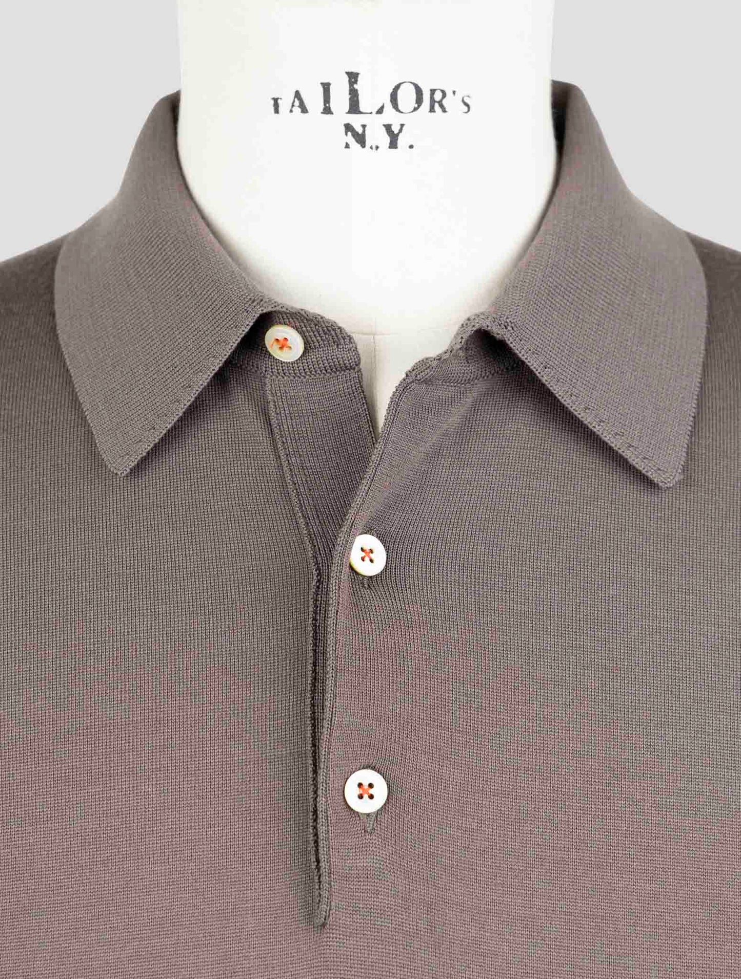 Kiton Brown Wool Sweater Polo