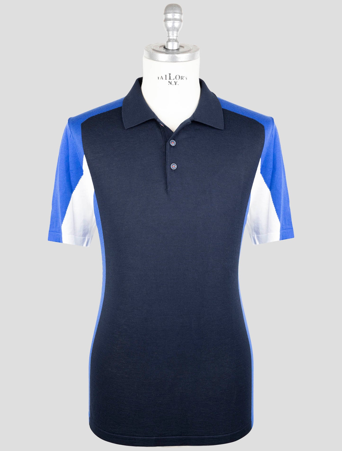 Kiton Blue Cotton Polo