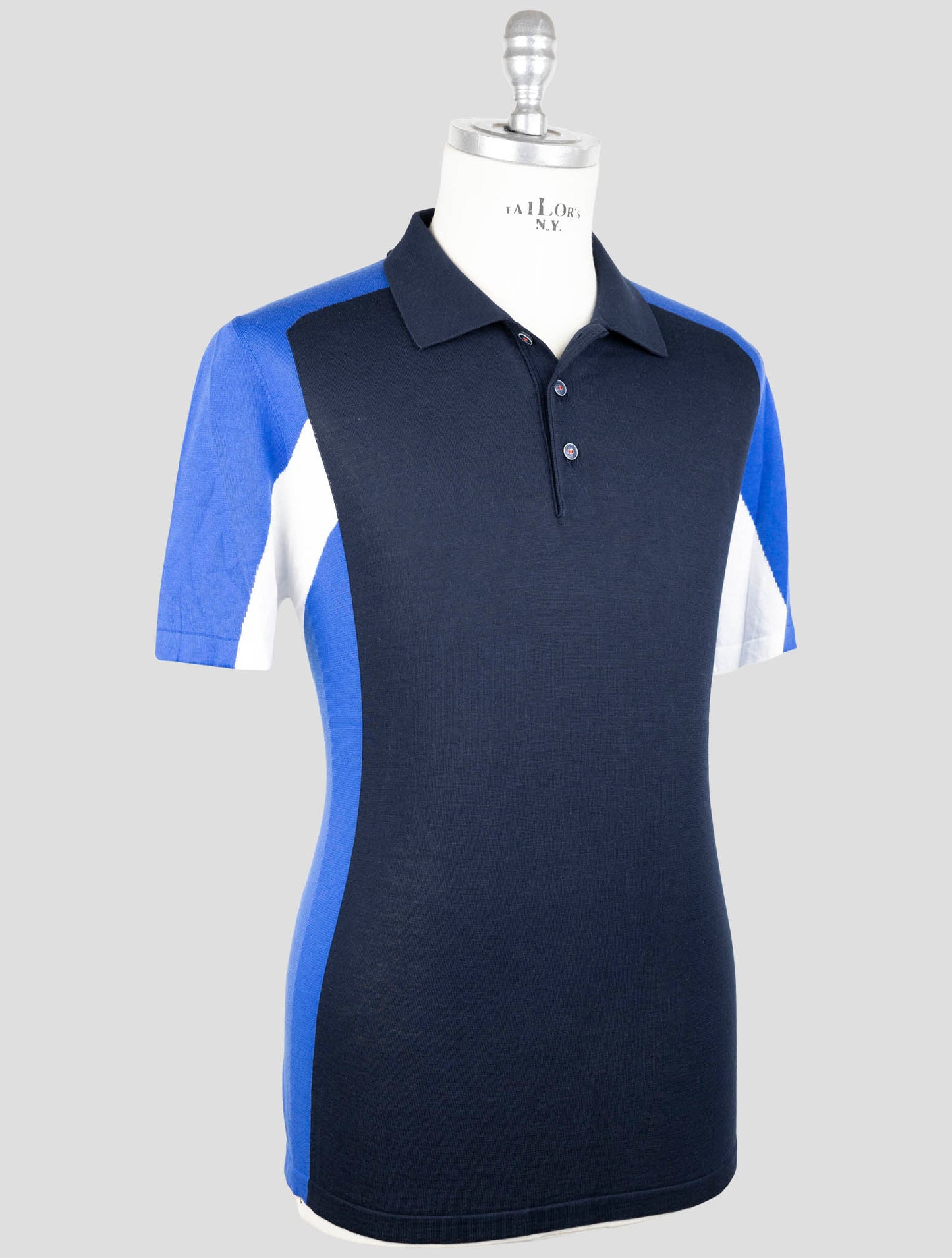Kiton Blue Cotton Polo