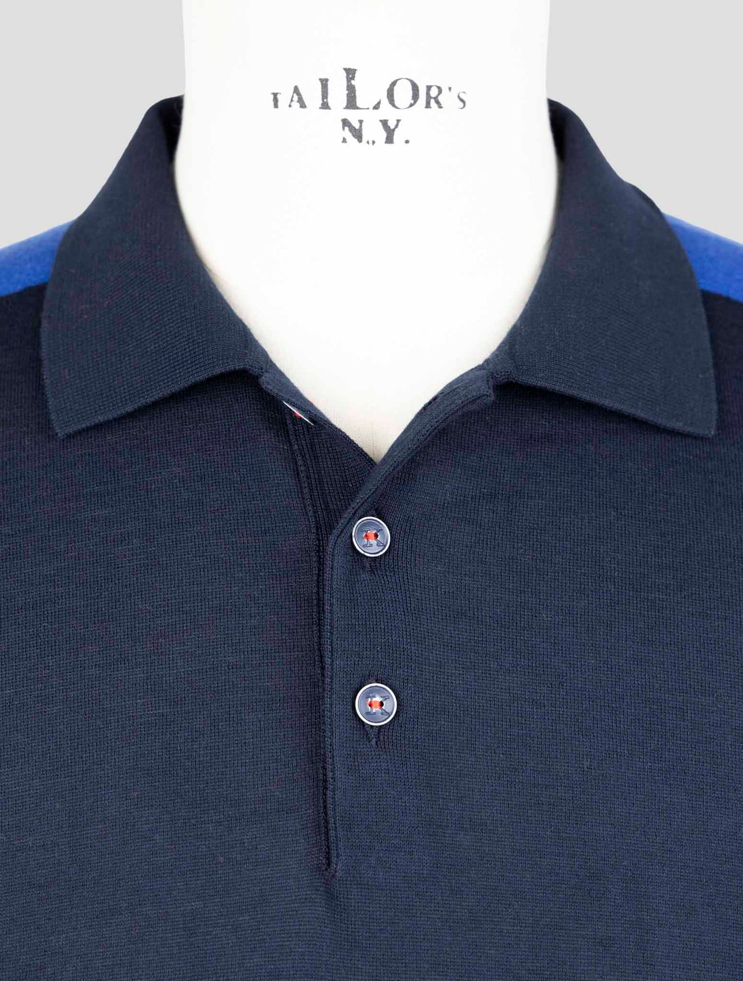 Kiton Blue Cotton Polo