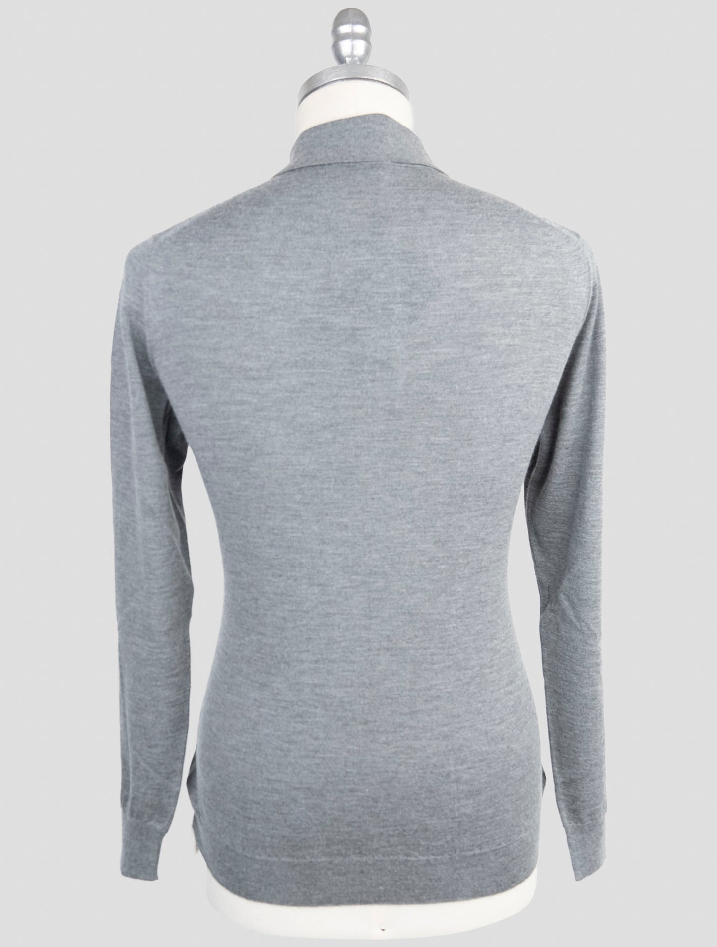 Kiton Gray Cashmere Silk Sweater Polo