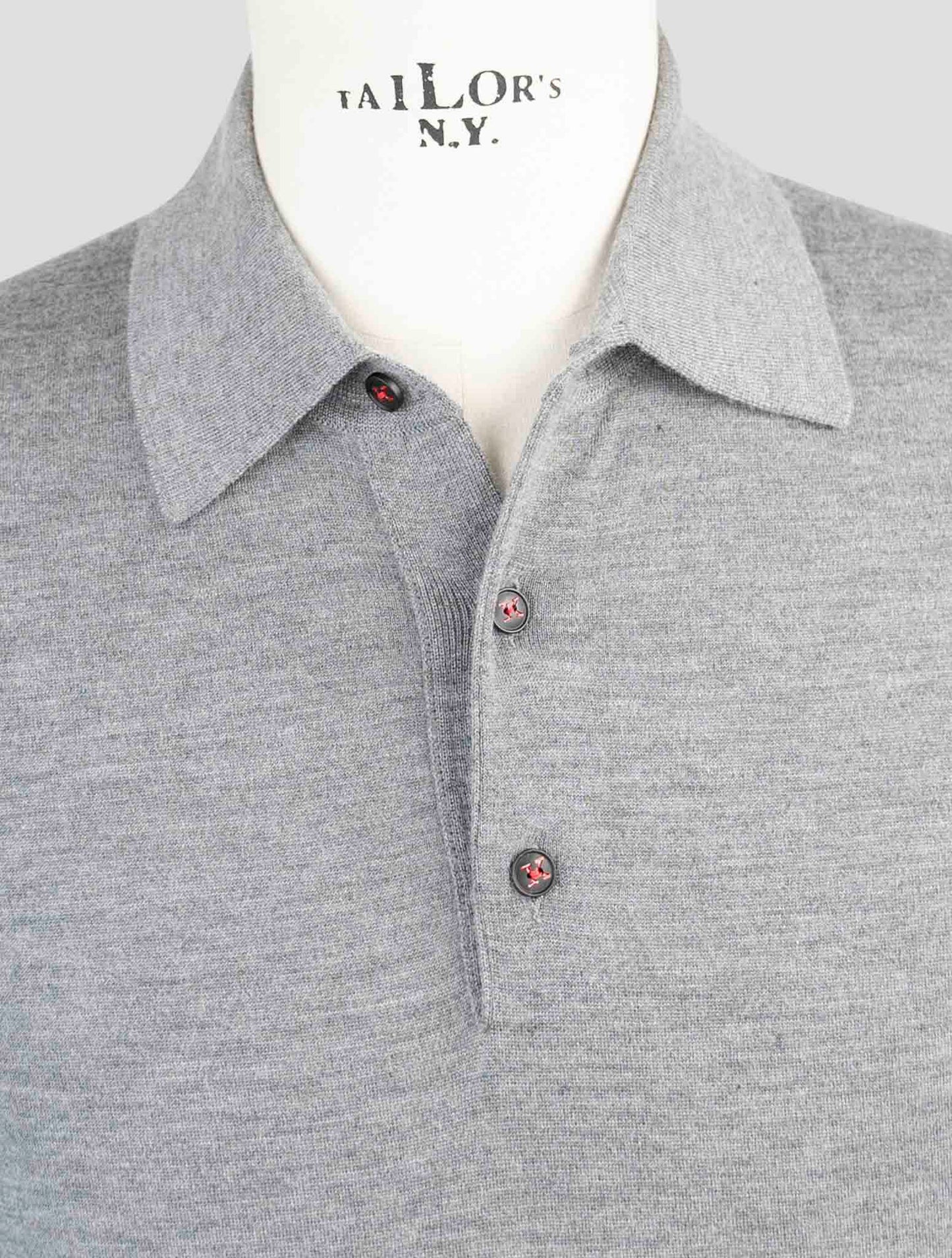 Kiton Gray Cashmere Silk Sweater Polo