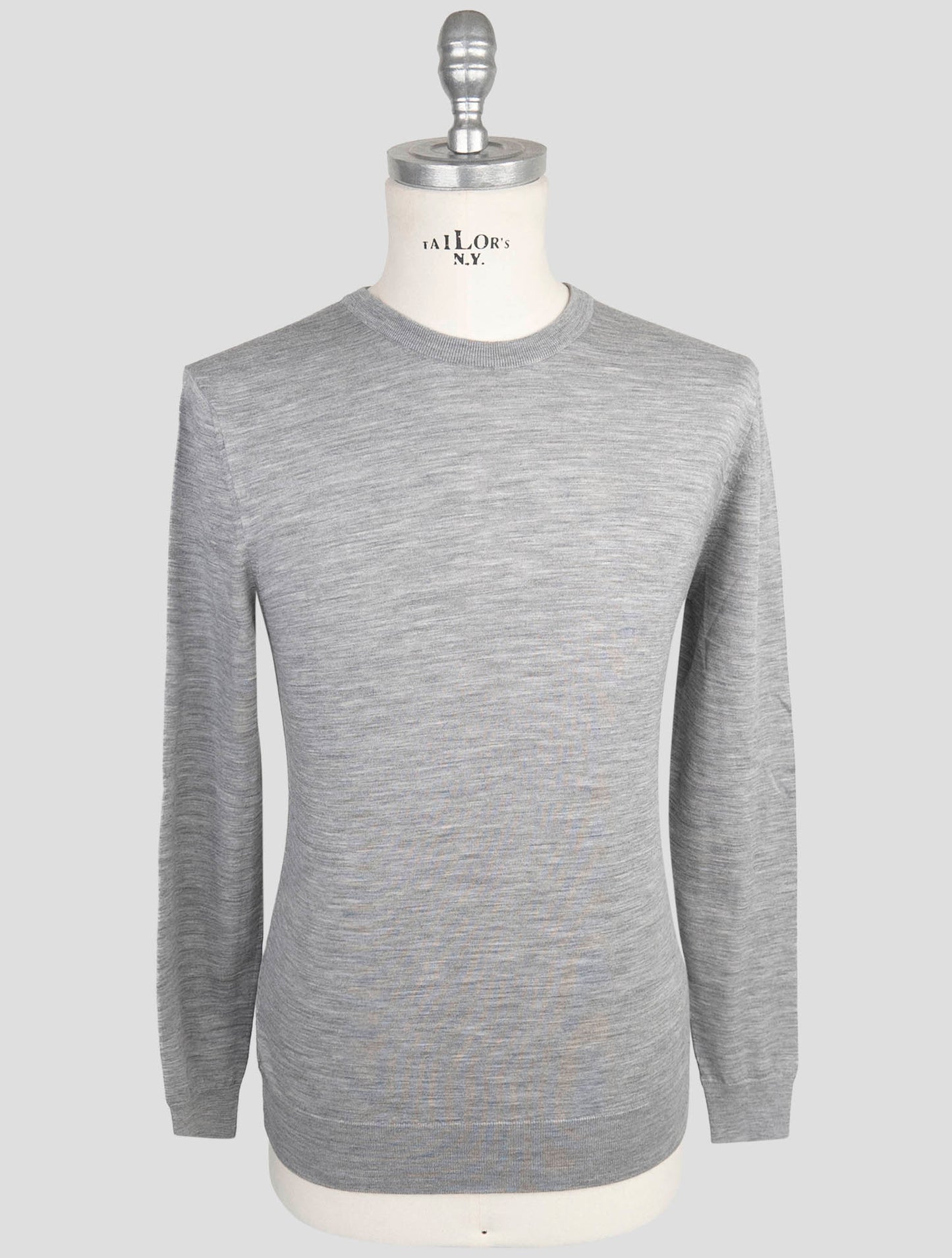Kiton Gray Wool Sweater Crewneck