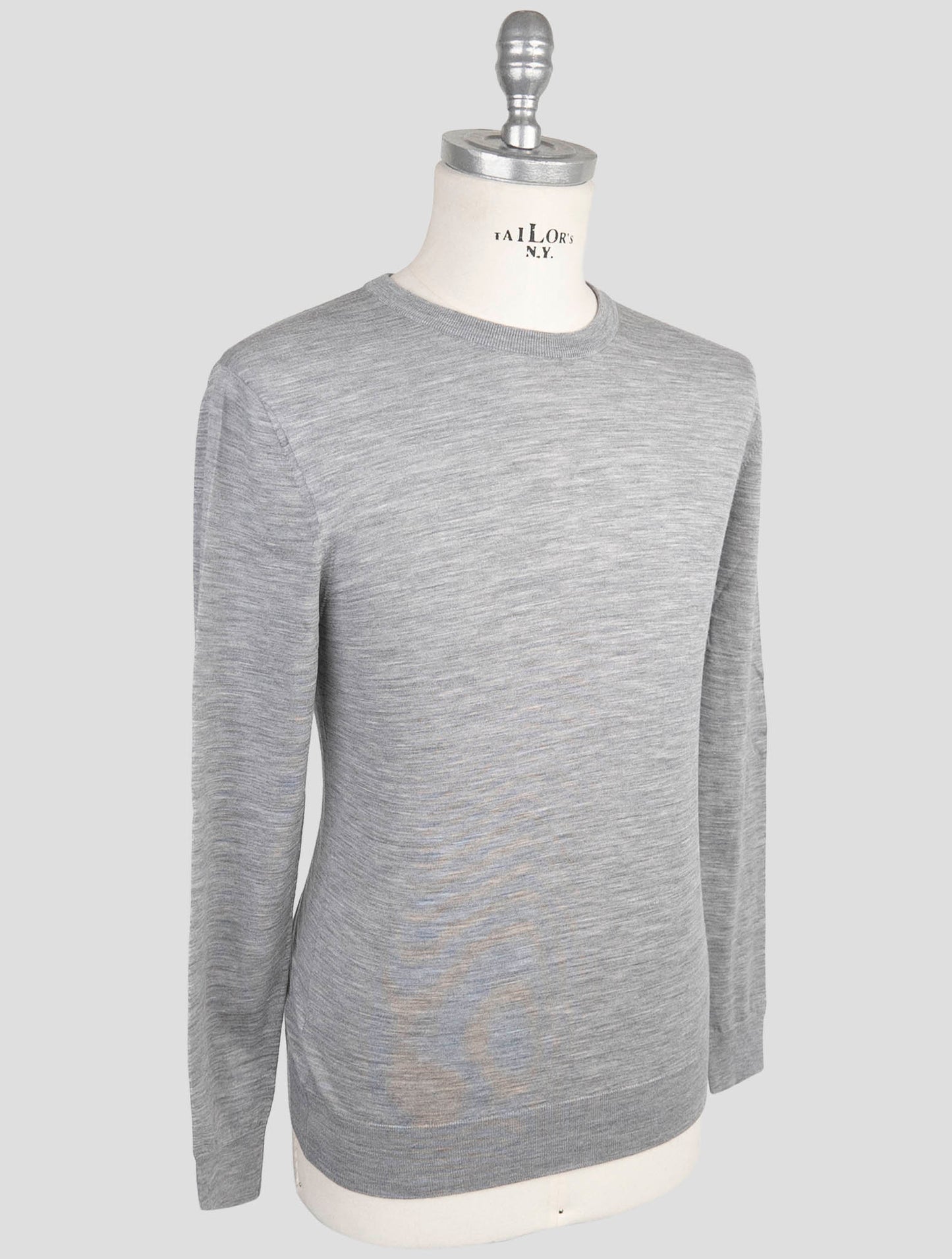 Kiton Gray Wool Sweater Crewneck