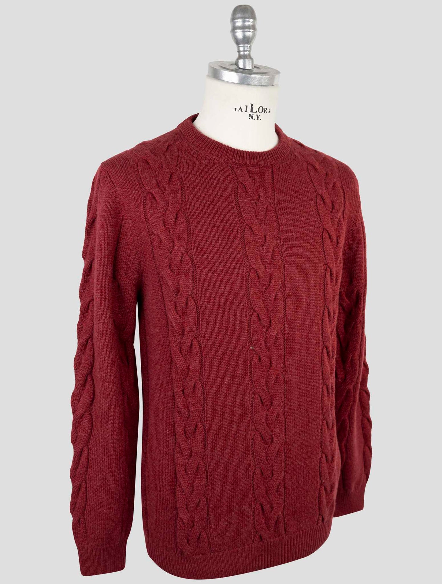 Kiton Burgundy Cashmere Sweater Crewneck