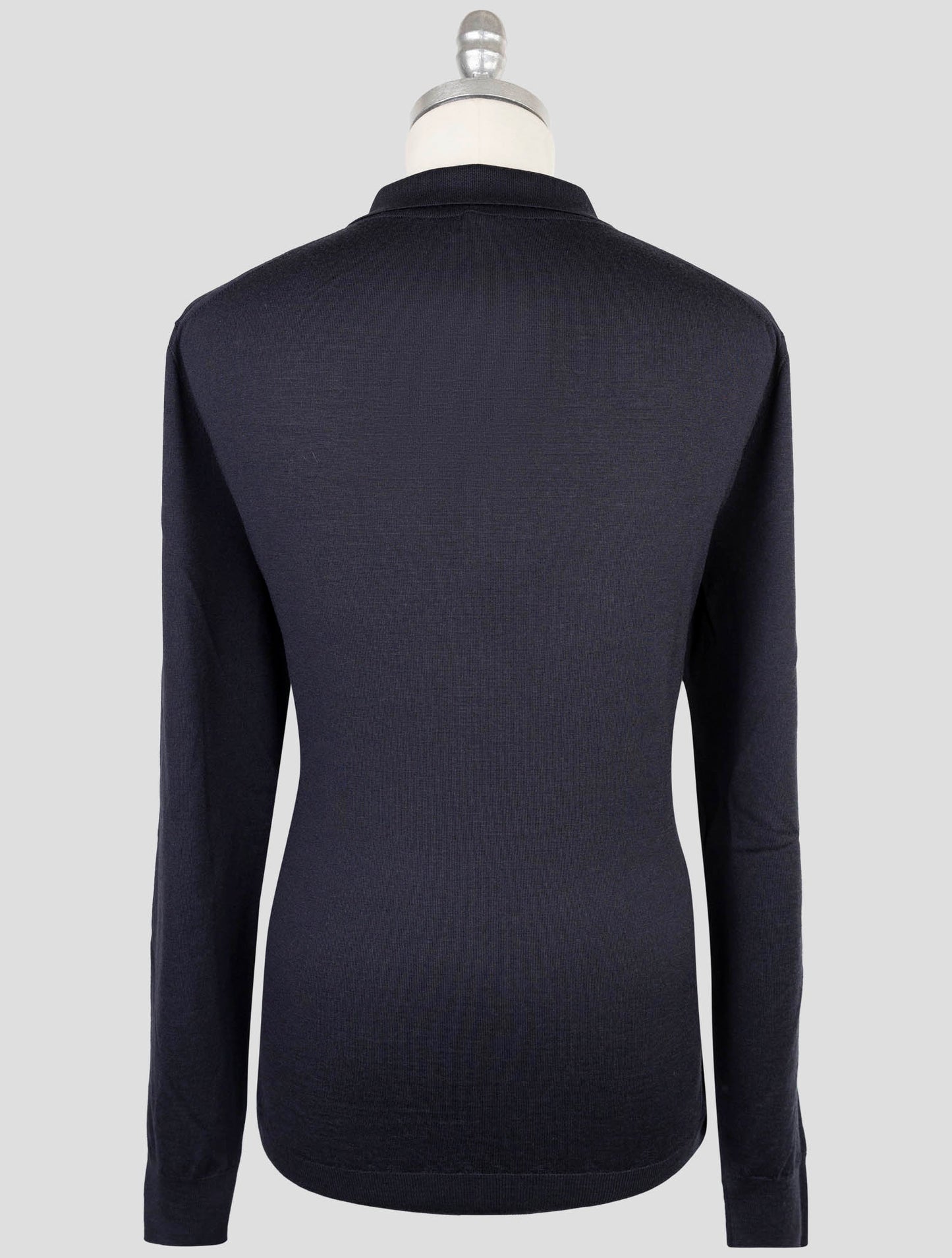 Kiton Blue Wool Sweater Half Zip