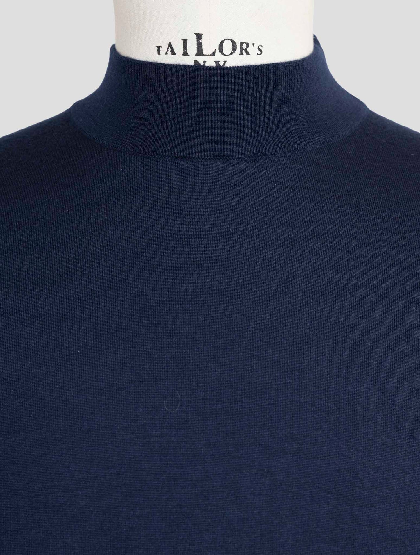 Kiton Blue Cashmere Silk Sweater Half Neck
