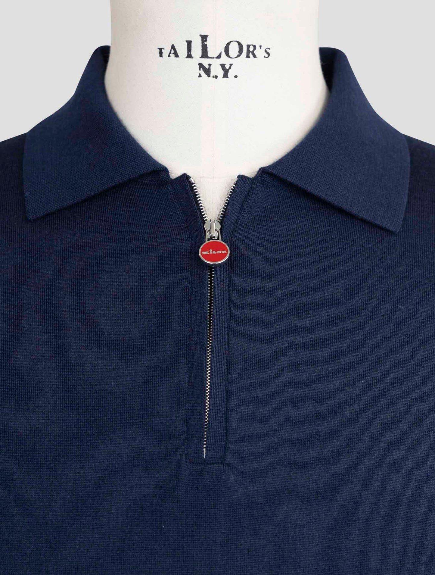 Kiton Blue Cashmere Silk Sweater Polo
