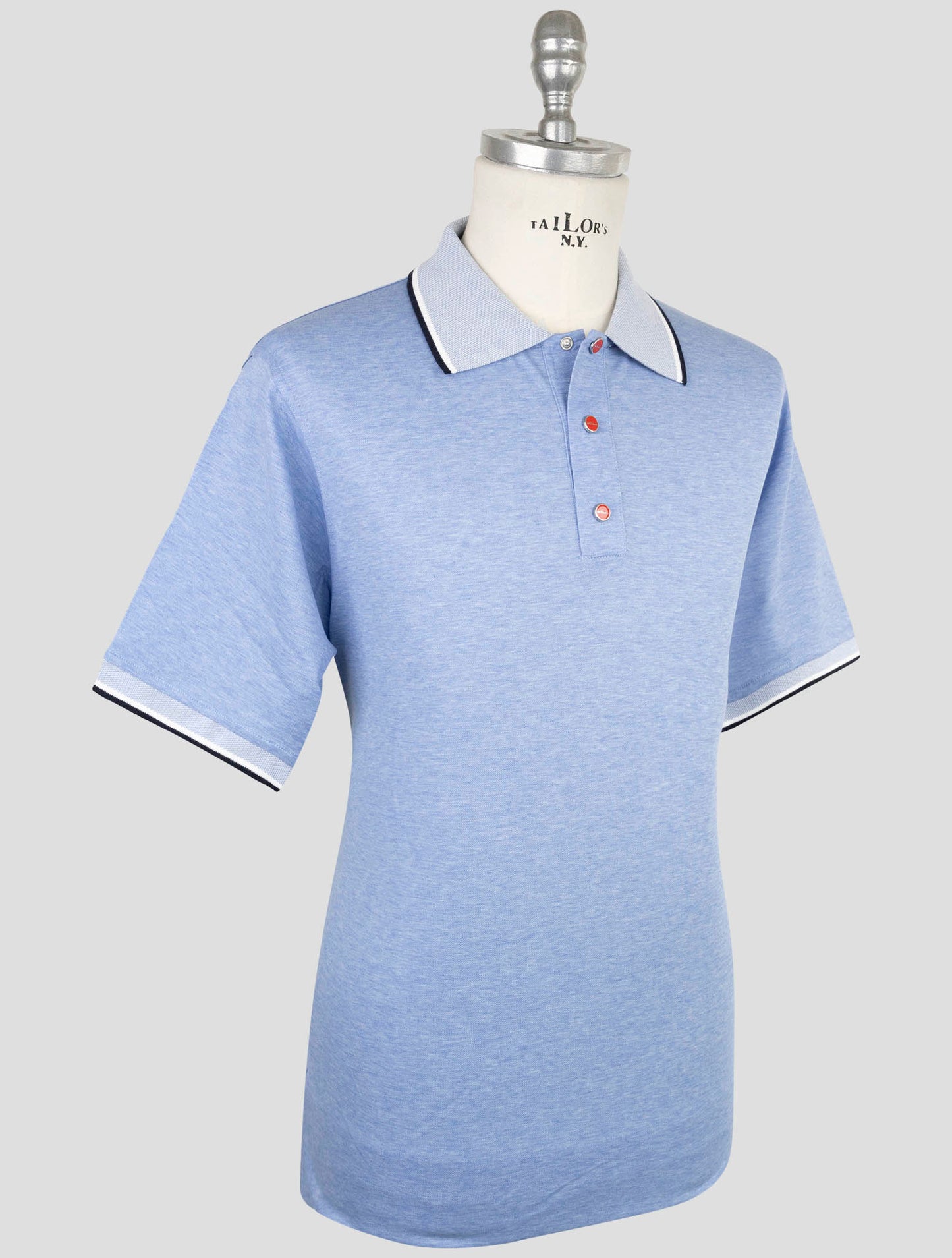 Kiton Light Blue Cotton Polo