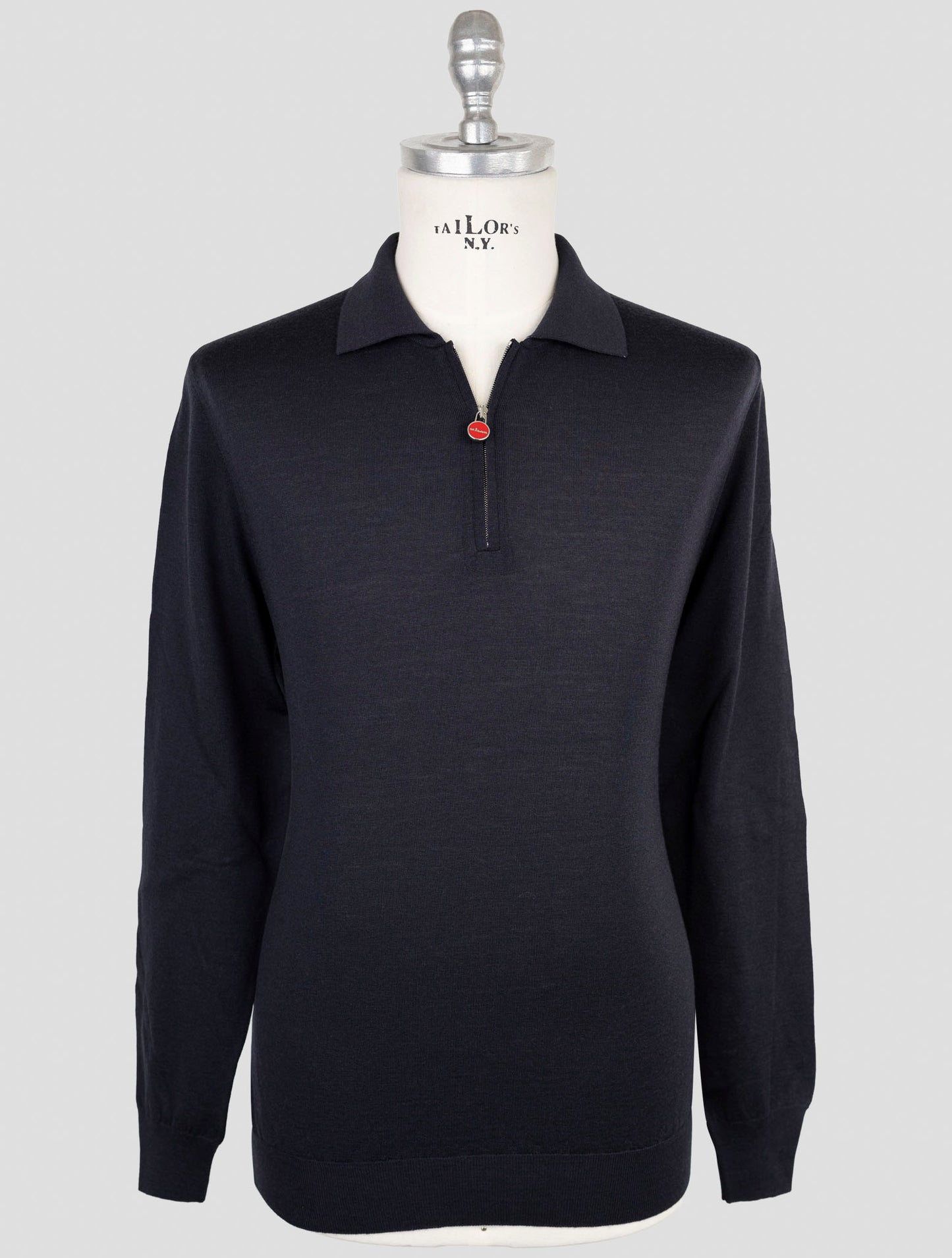 Kiton Blue Wool Sweater Polo