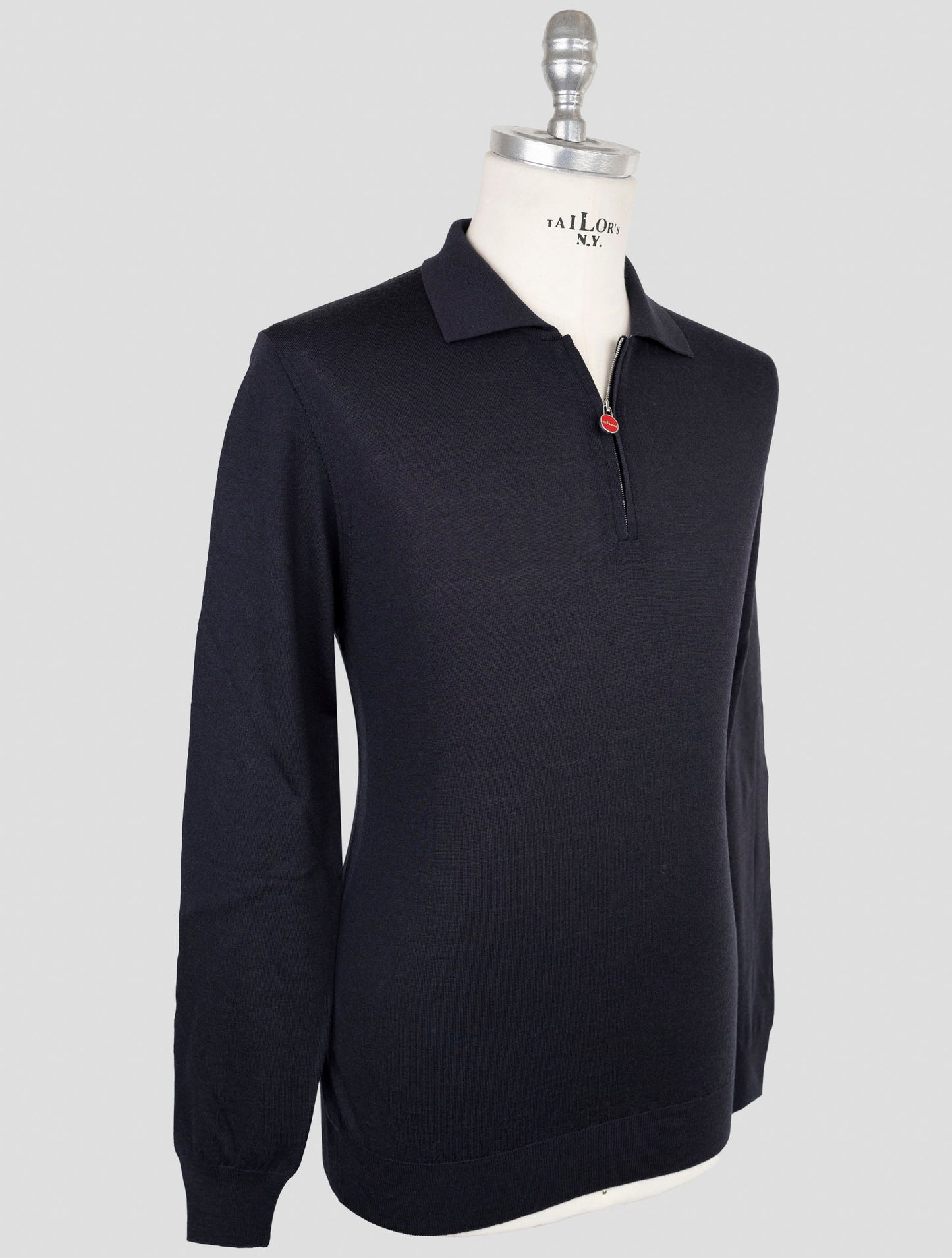 Kiton Blue Wool Sweater Polo