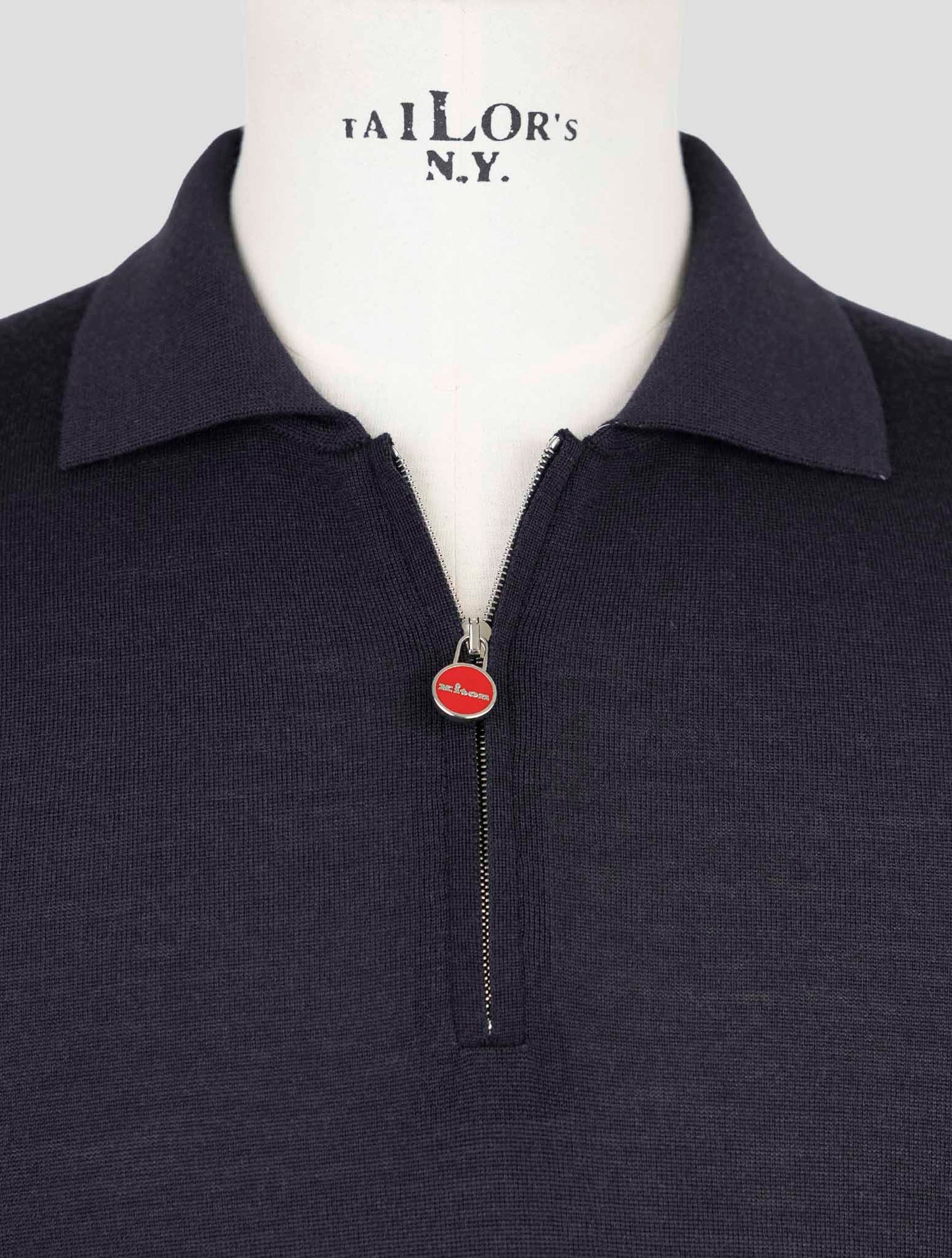 Kiton Blue Wool Sweater Polo