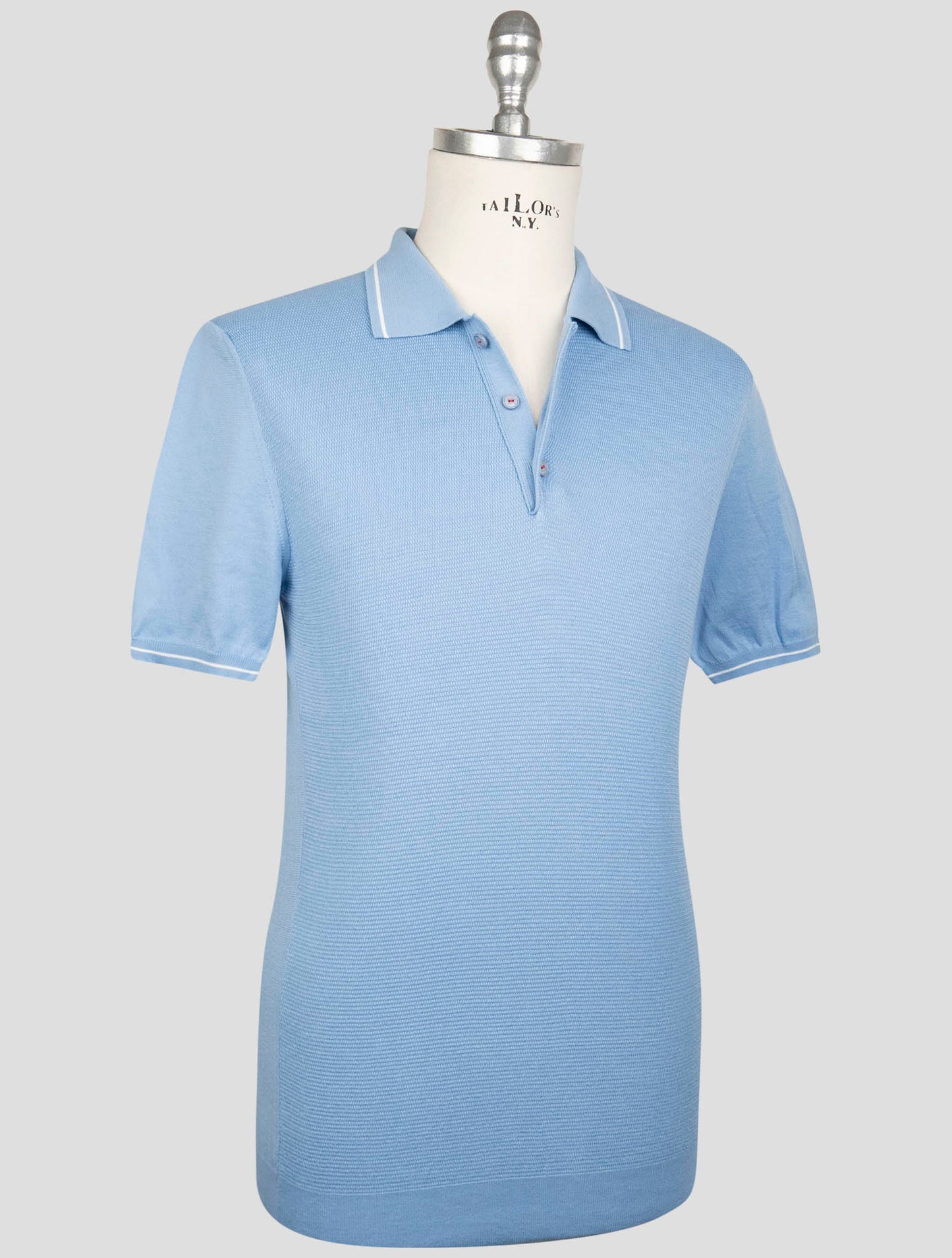 Kiton Light blue Cotton Polo
