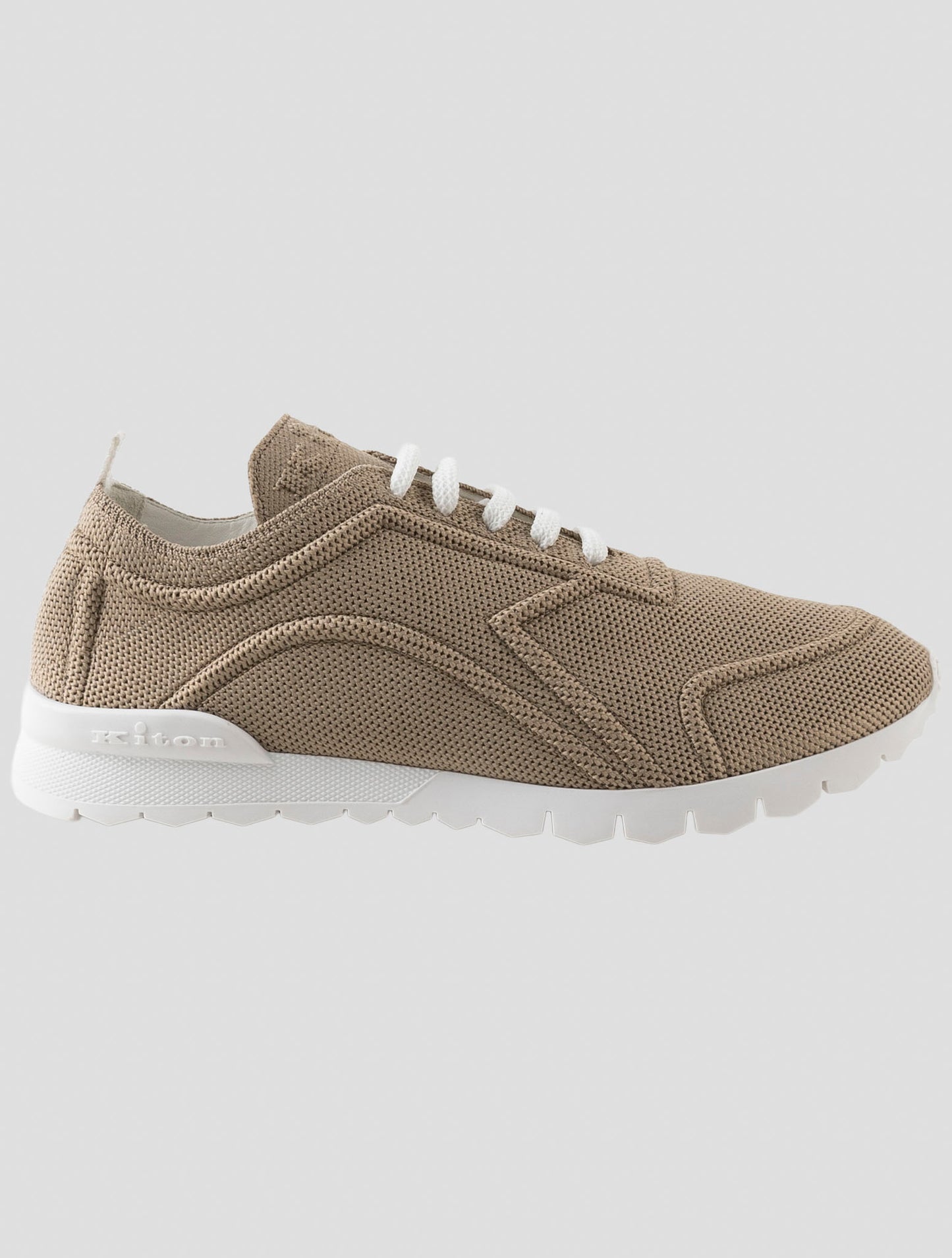 Kiton Beige Cotton Ea Sneakers