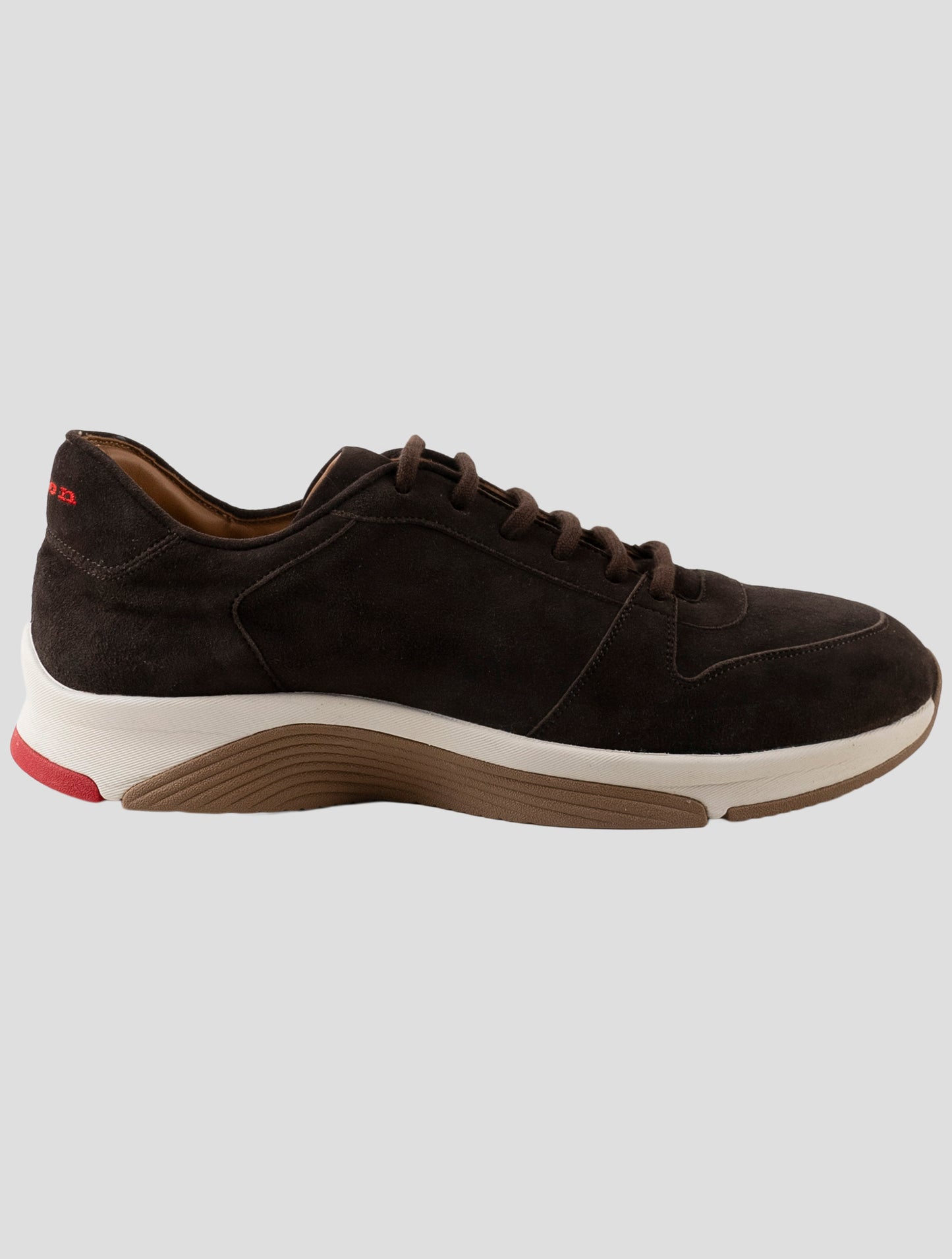 Kiton Brown Leather Suede Sneakers