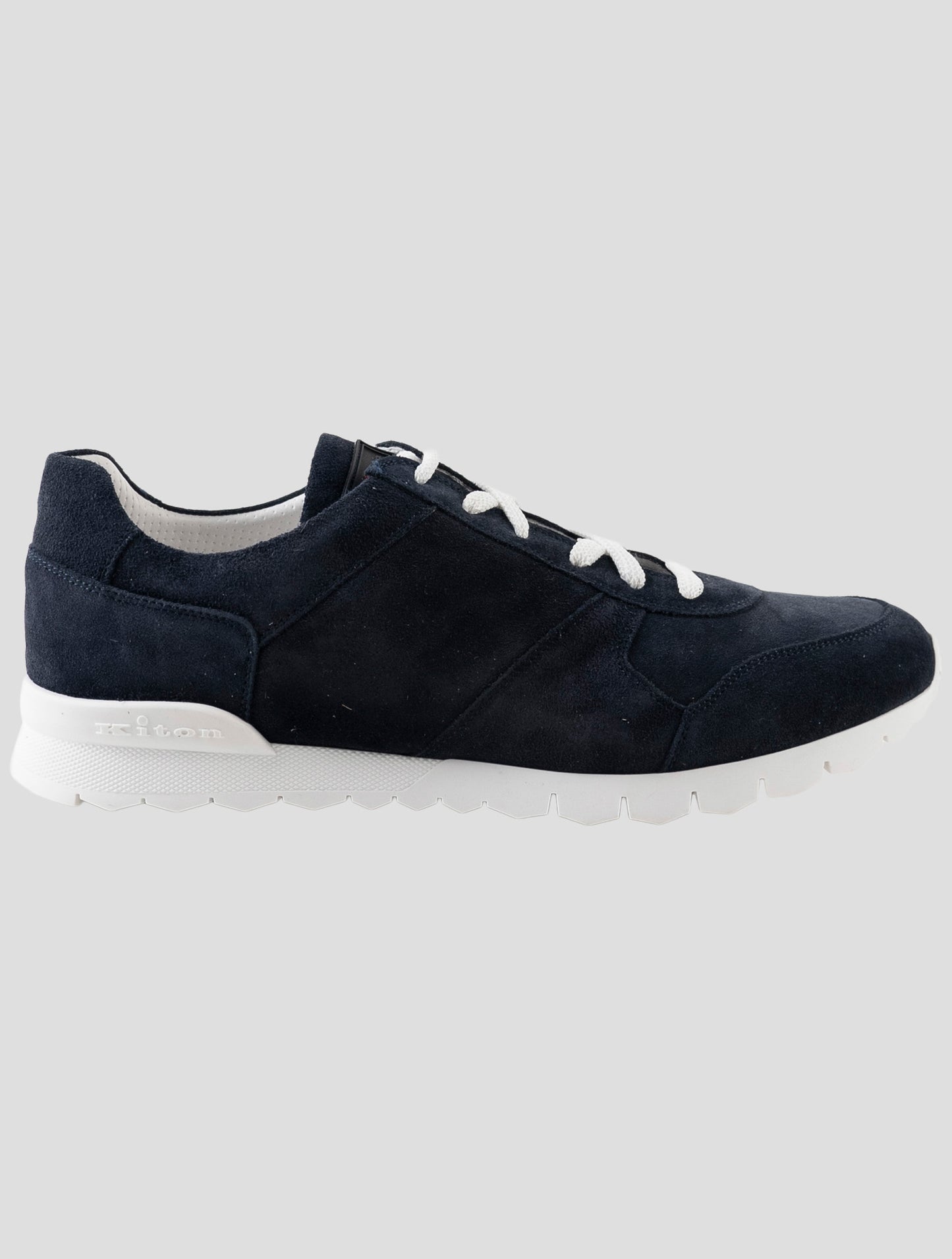 Kiton Blue Leather Suede Sneakers