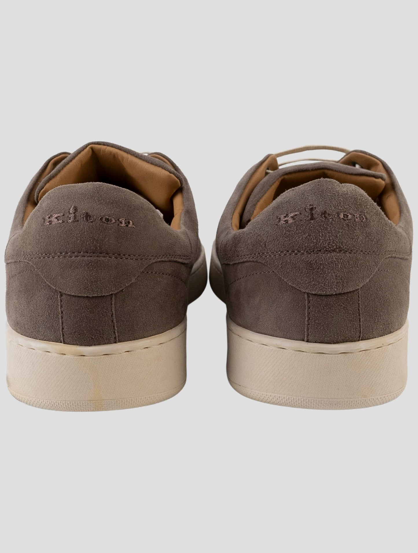 Kiton Brown Leather Suede Sneakers