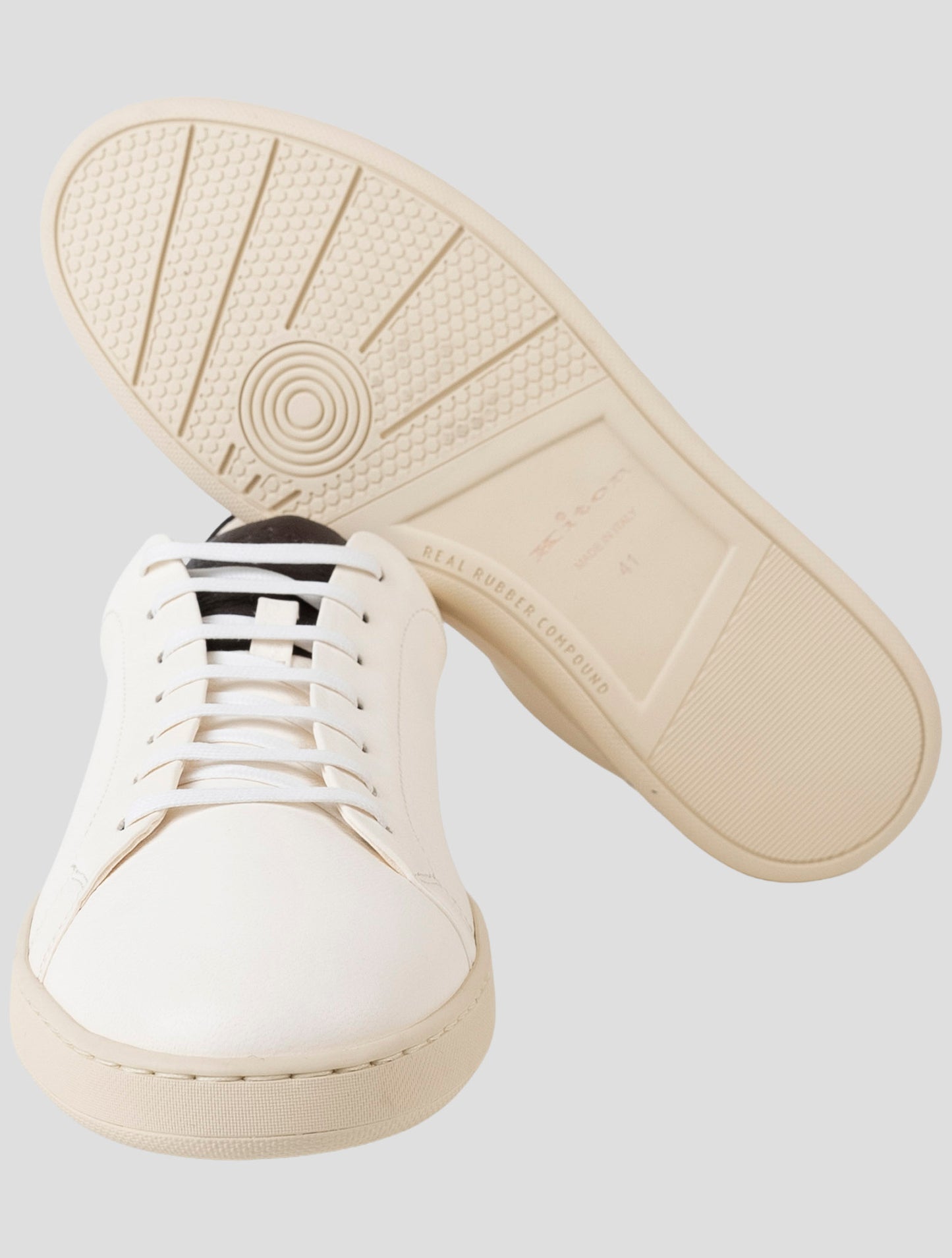 Kiton White Leather Sneakers