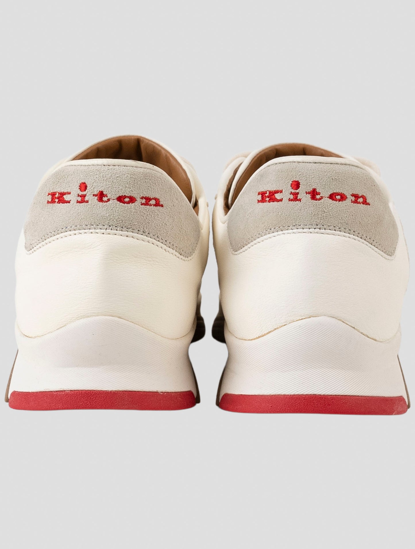 Kiton Beige Leather Sneakers